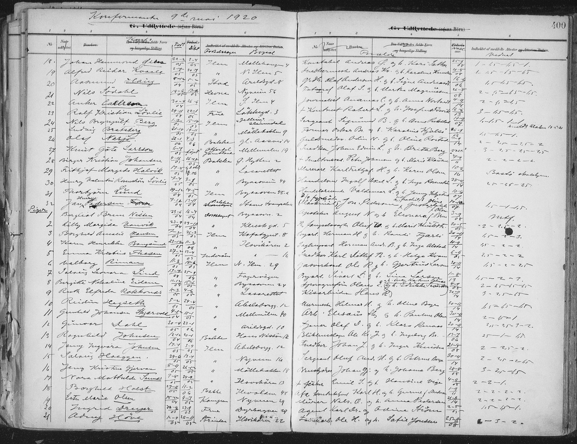Ministerialprotokoller, klokkerbøker og fødselsregistre - Sør-Trøndelag, SAT/A-1456/603/L0167: Parish register (official) no. 603A06, 1896-1932, p. 400