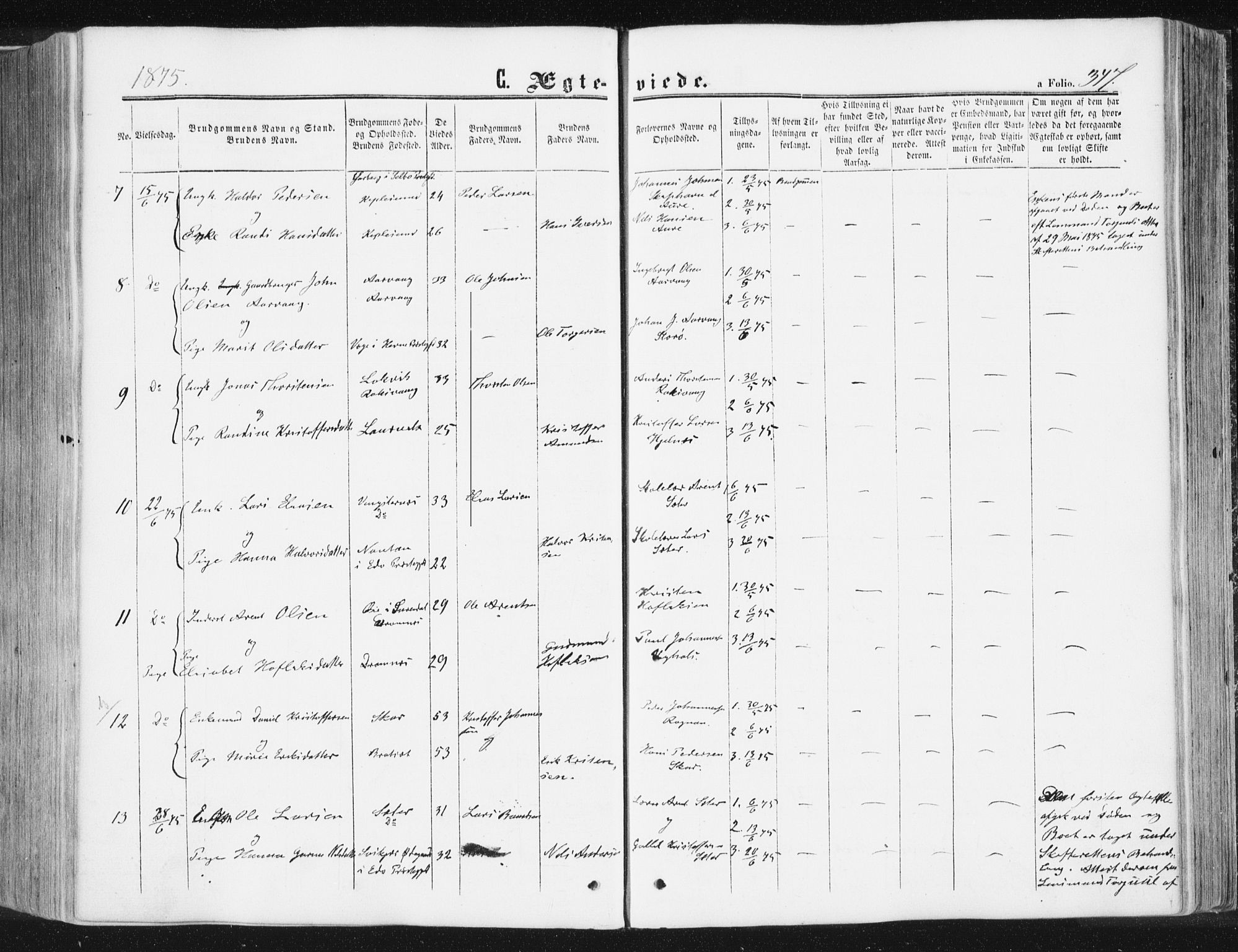 Ministerialprotokoller, klokkerbøker og fødselsregistre - Møre og Romsdal, AV/SAT-A-1454/578/L0905: Parish register (official) no. 578A04, 1859-1877, p. 347