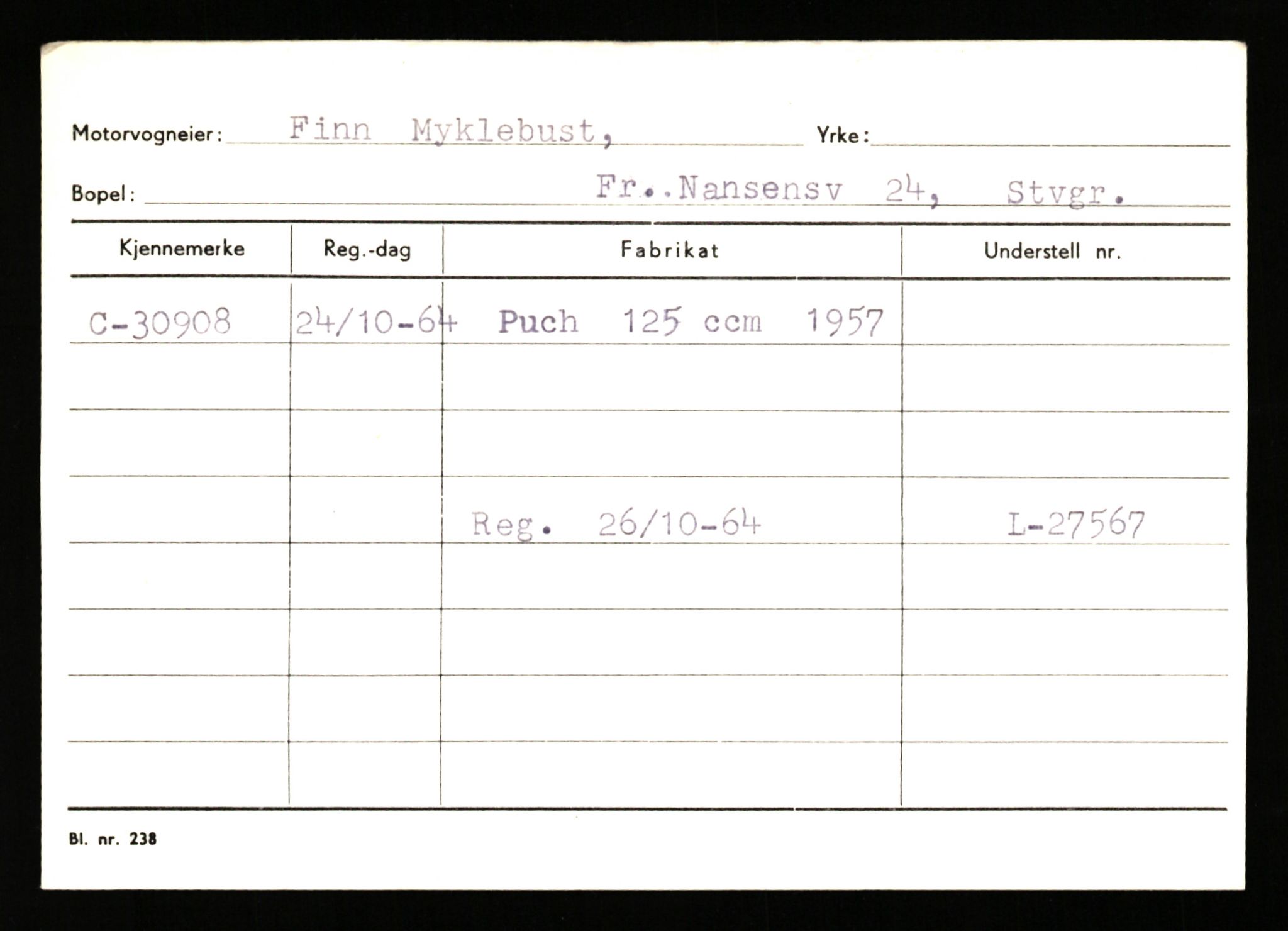 Stavanger trafikkstasjon, AV/SAST-A-101942/0/G/L0005: Registreringsnummer: 23000 - 34245, 1930-1971, p. 2431