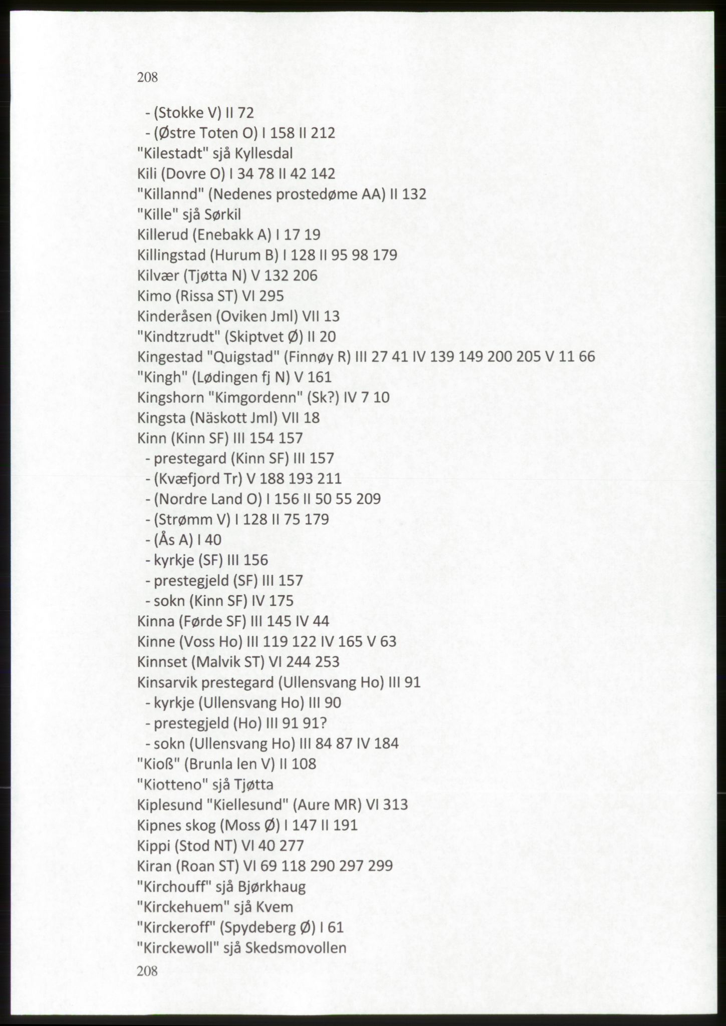 Publikasjoner utgitt av Arkivverket, PUBL/PUBL-001/C/0009: Stedsnavnregister, 1548-1567, p. 208