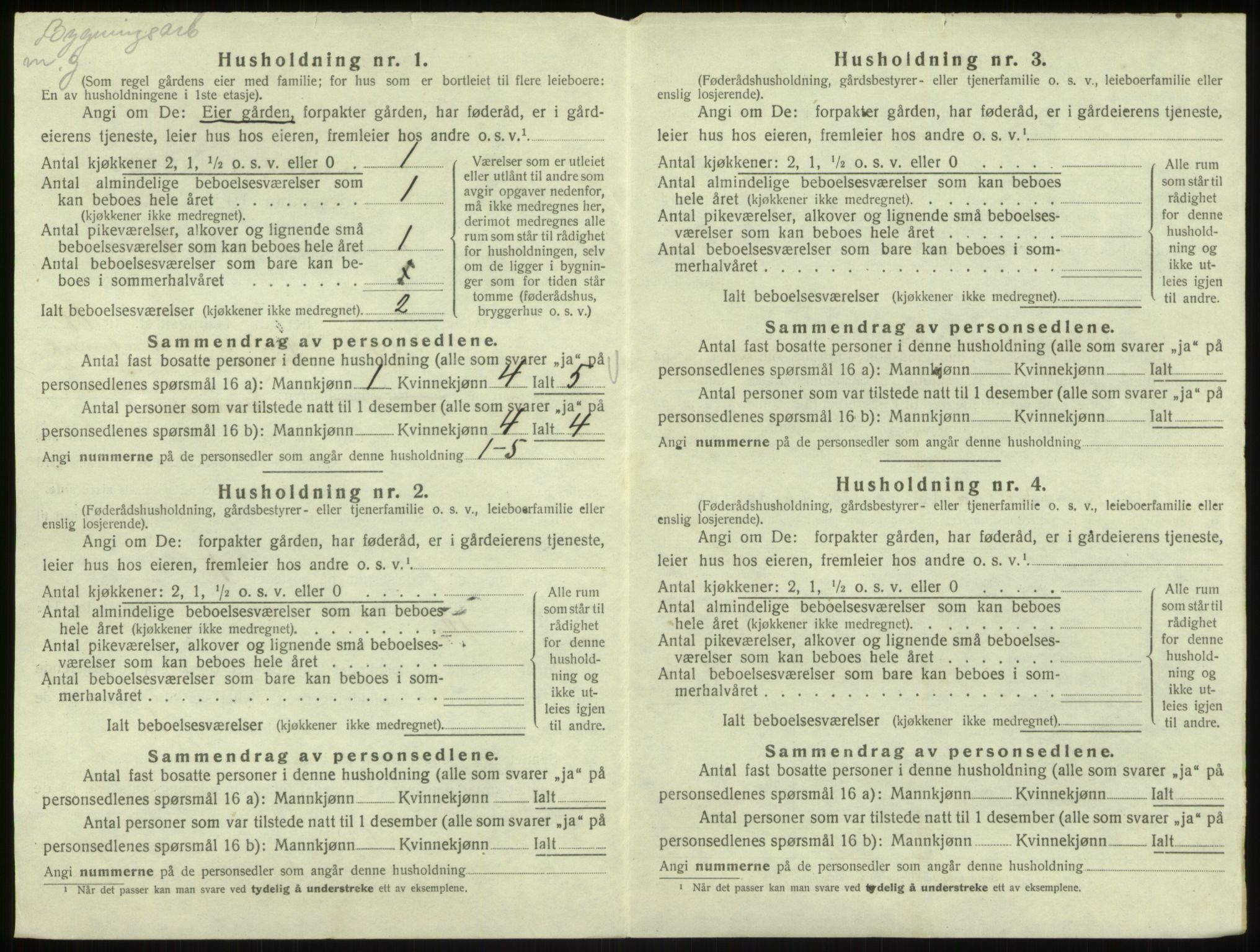 SAB, 1920 census for Hosanger, 1920, p. 886