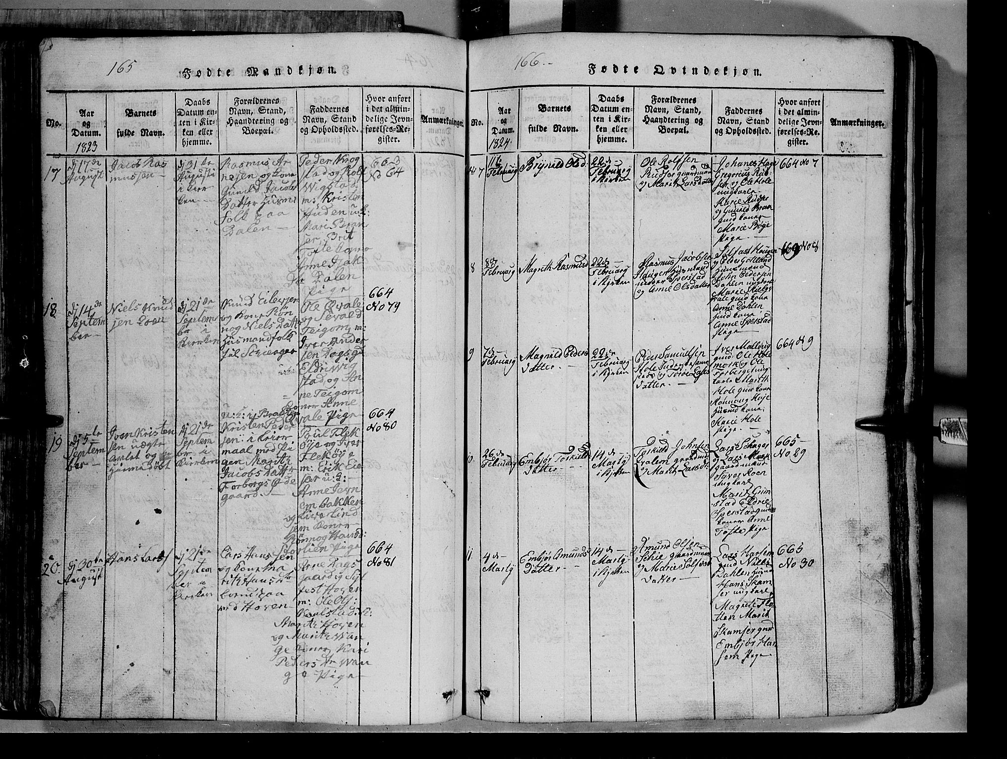 Lom prestekontor, SAH/PREST-070/L/L0003: Parish register (copy) no. 3, 1815-1844, p. 165-166