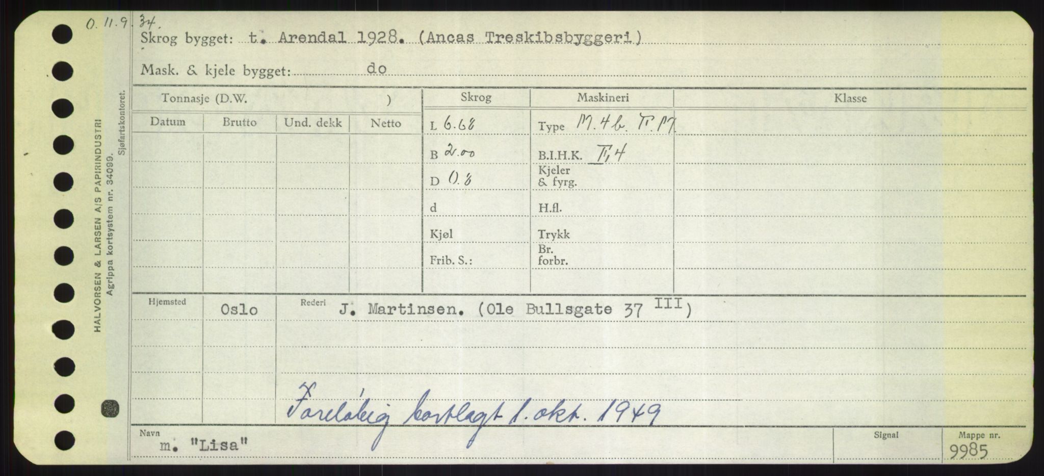 Sjøfartsdirektoratet med forløpere, Skipsmålingen, RA/S-1627/H/Hd/L0023: Fartøy, Lia-Løv, p. 189