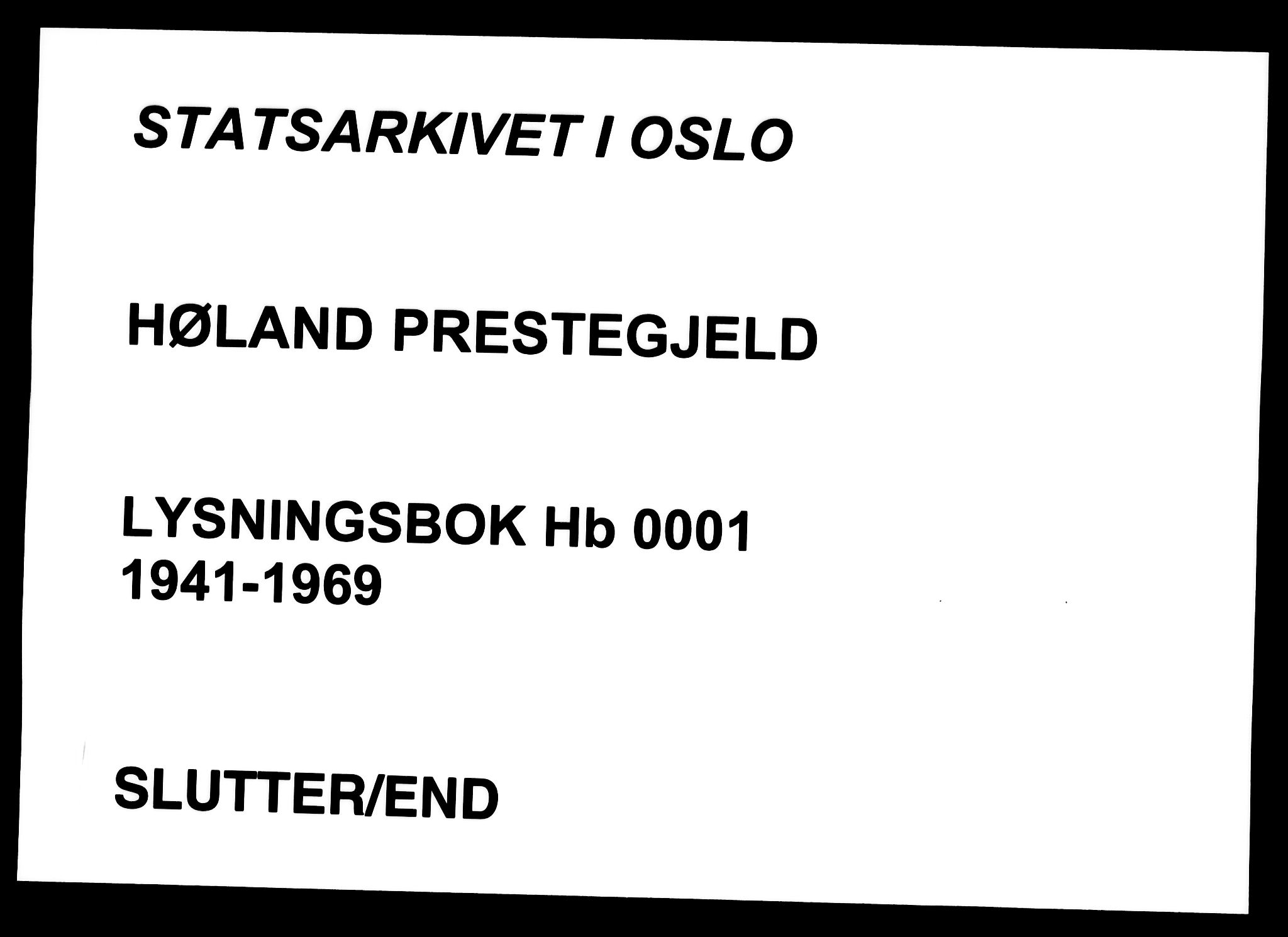 Høland prestekontor Kirkebøker, SAO/A-10346a/H/Hb/L0001: Banns register no. II 1, 1941-1969