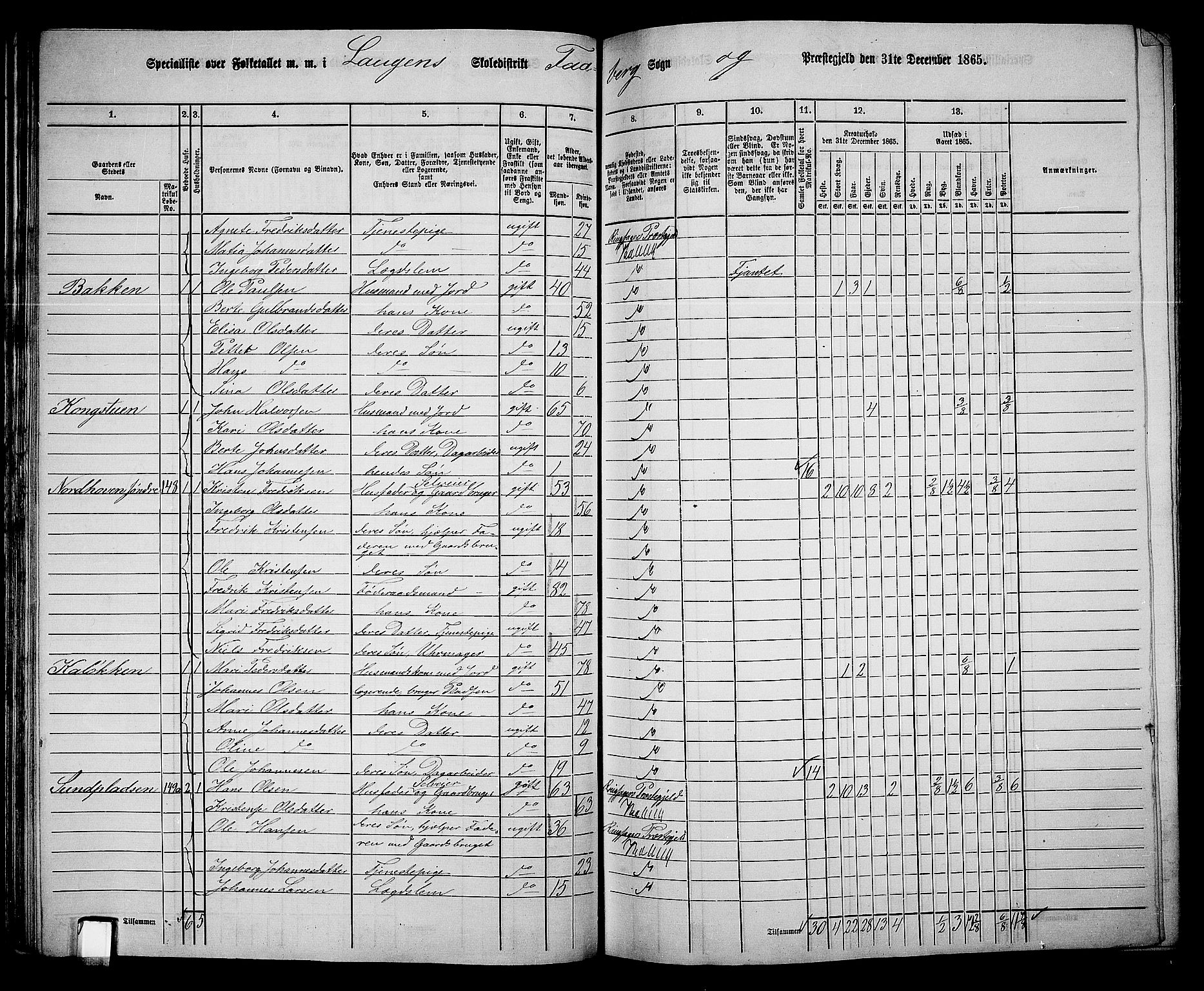 RA, 1865 census for Fåberg/Fåberg og Lillehammer, 1865, p. 78