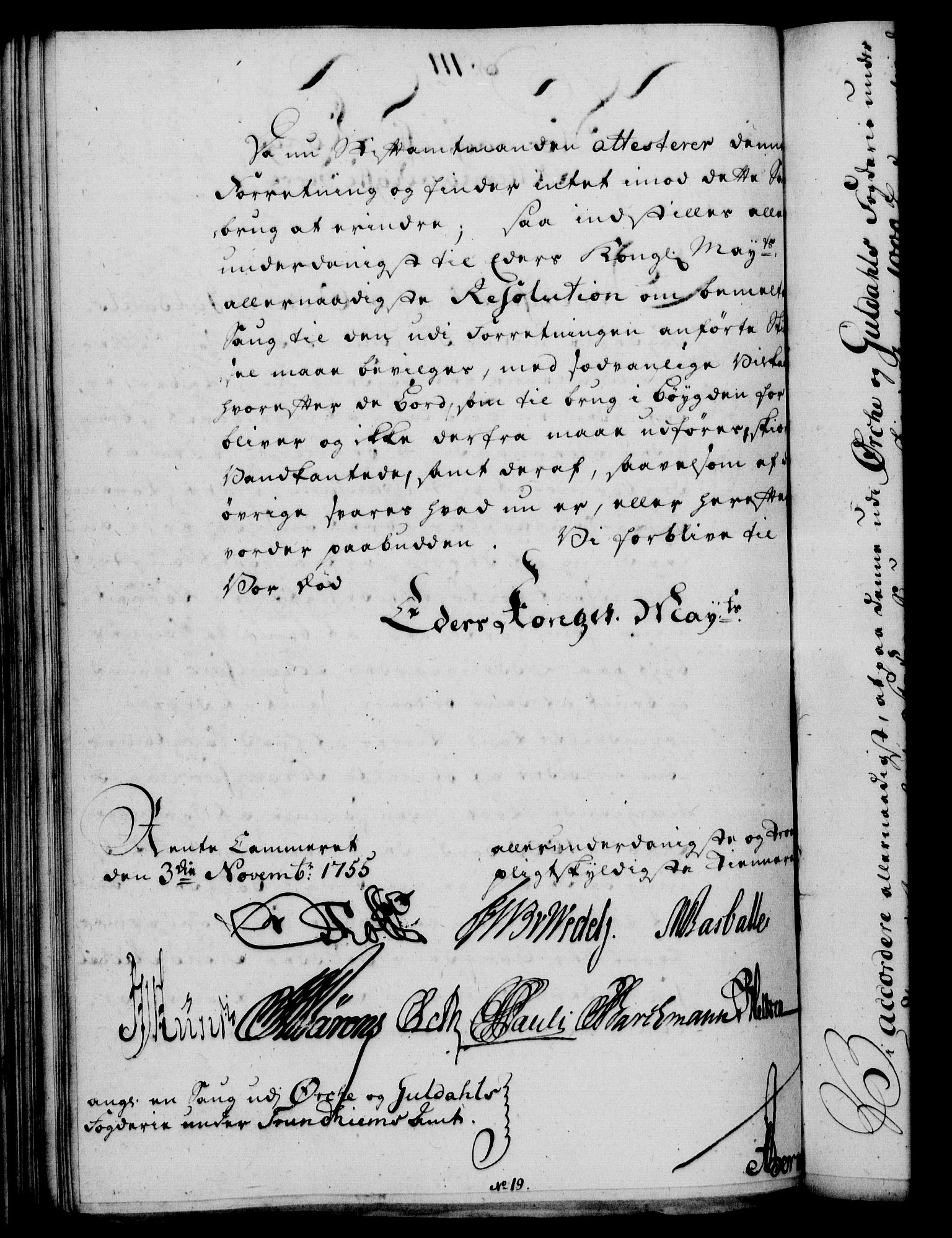 Rentekammeret, Kammerkanselliet, RA/EA-3111/G/Gf/Gfa/L0037: Norsk relasjons- og resolusjonsprotokoll (merket RK 52.37), 1755, p. 573