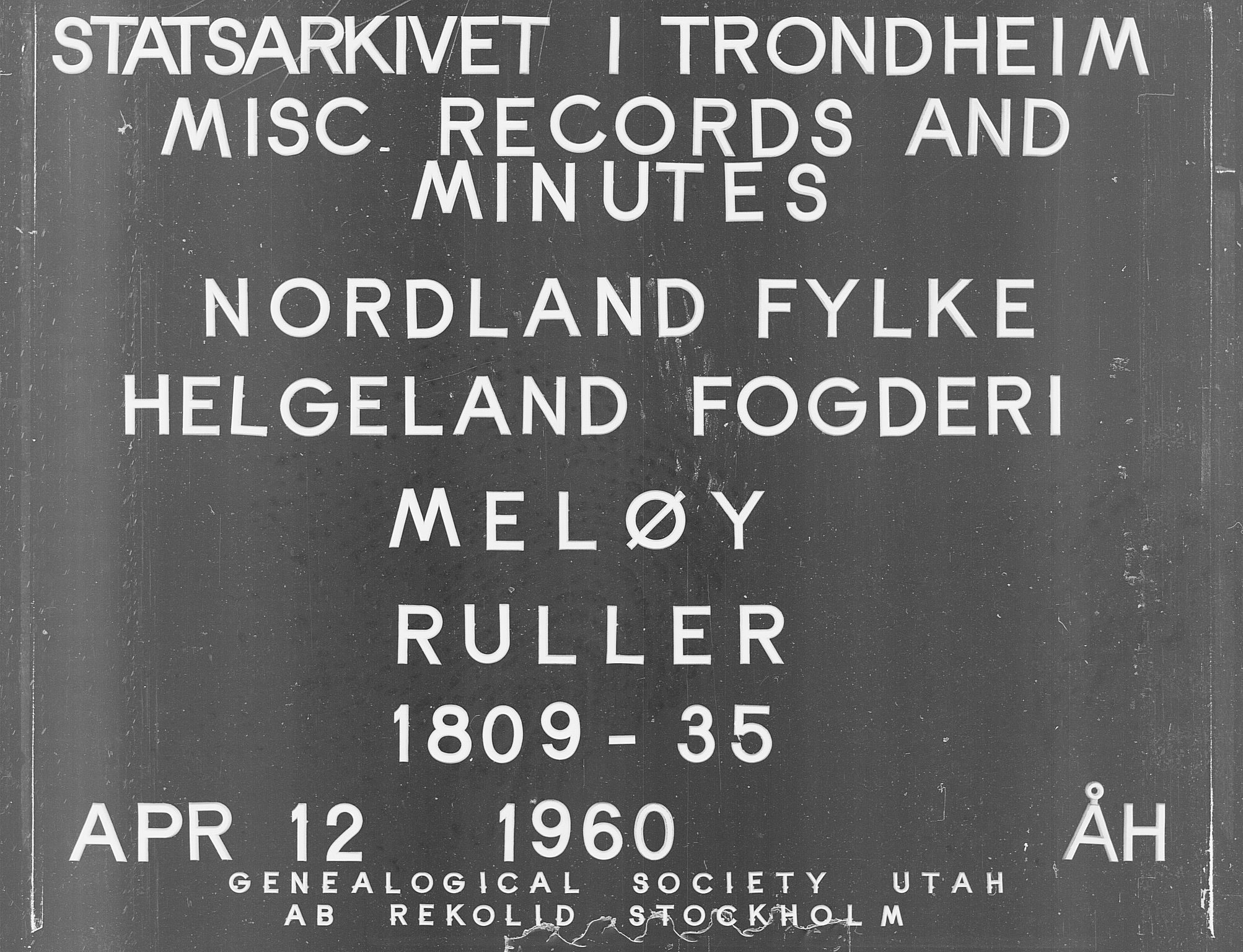 Fylkesmannen i Nordland, SAT/A-0499/1.1/R/Ra/L0017: Innrulleringsmanntall for Meløy, 1809-1835, p. 1