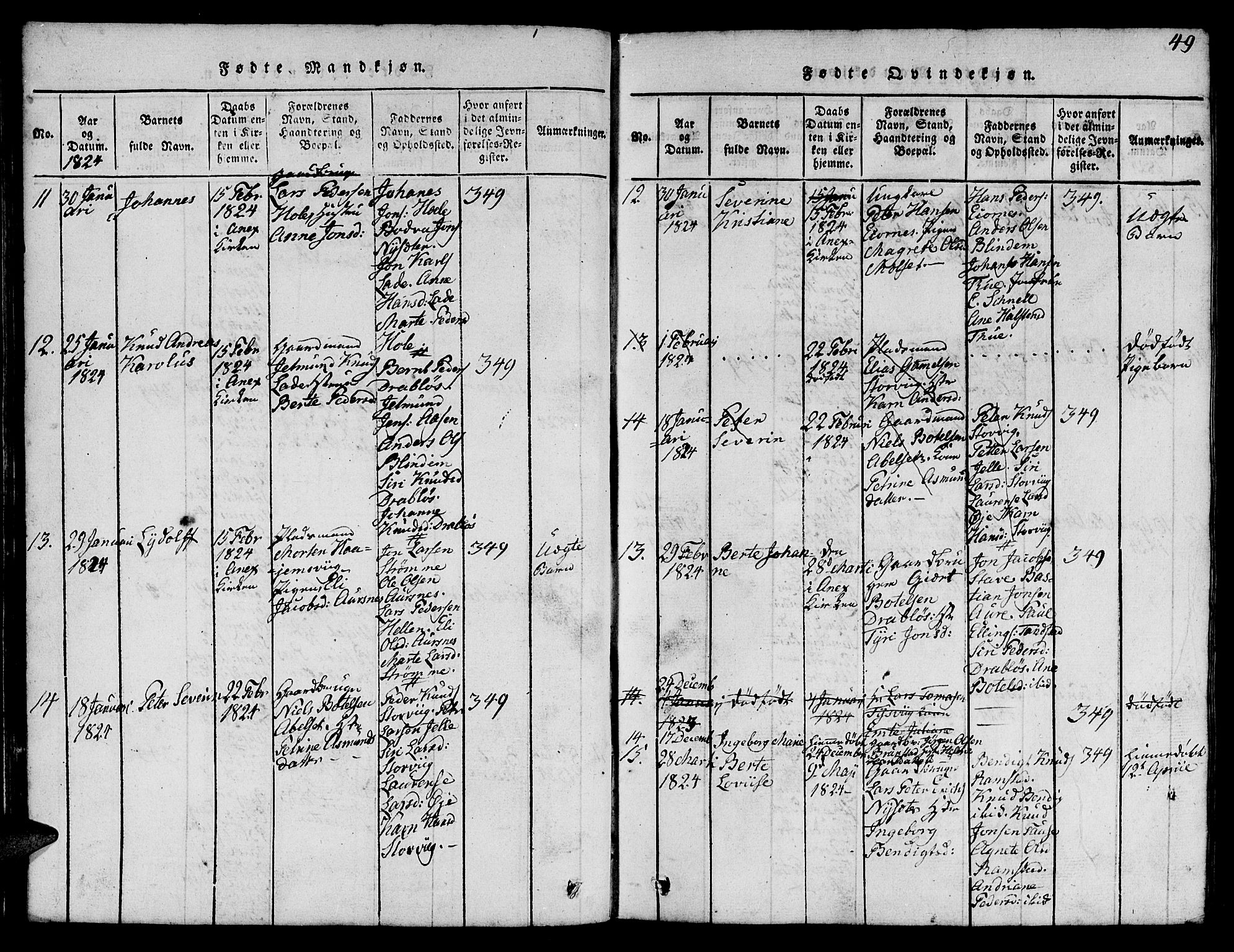 Ministerialprotokoller, klokkerbøker og fødselsregistre - Møre og Romsdal, AV/SAT-A-1454/522/L0322: Parish register (copy) no. 522C01, 1816-1830, p. 49