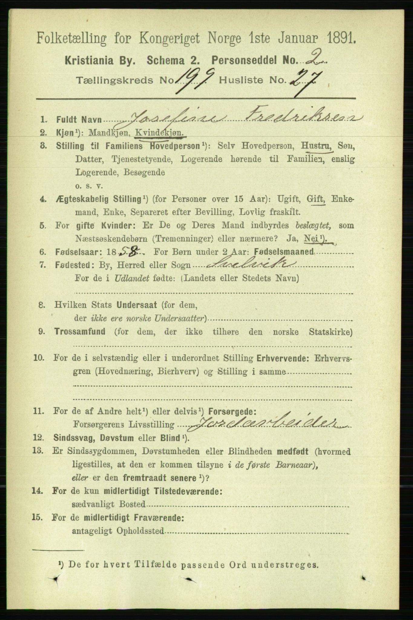 RA, 1891 census for 0301 Kristiania, 1891, p. 120154