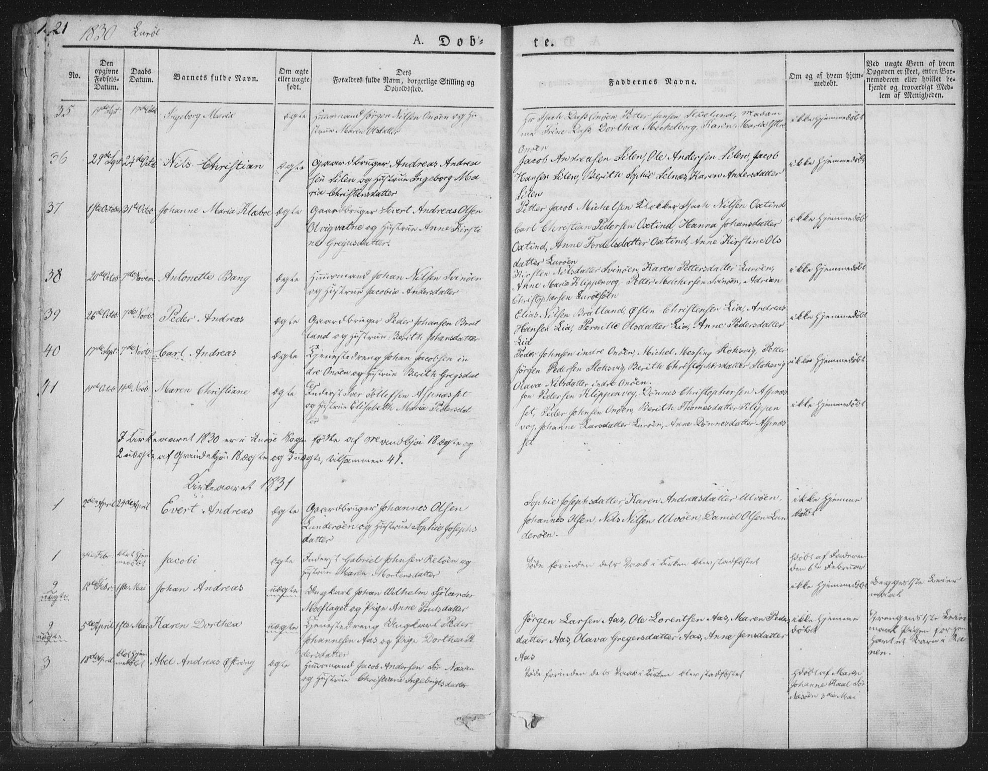 Ministerialprotokoller, klokkerbøker og fødselsregistre - Nordland, SAT/A-1459/839/L0565: Parish register (official) no. 839A02, 1825-1862, p. 21