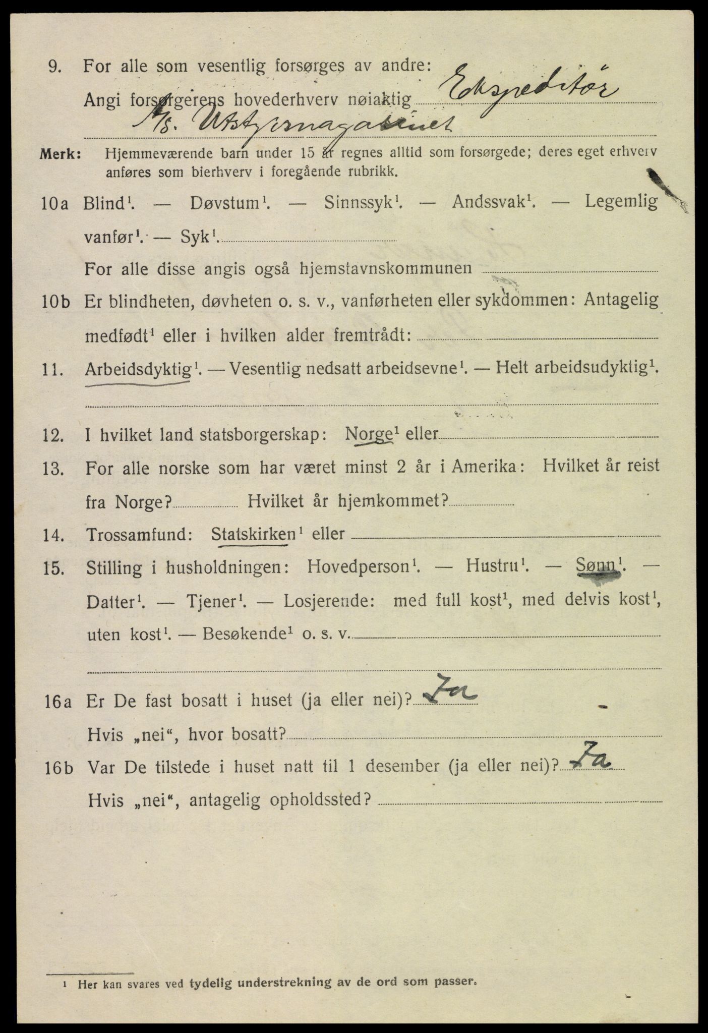 SAH, 1920 census for Hamar, 1920, p. 5162