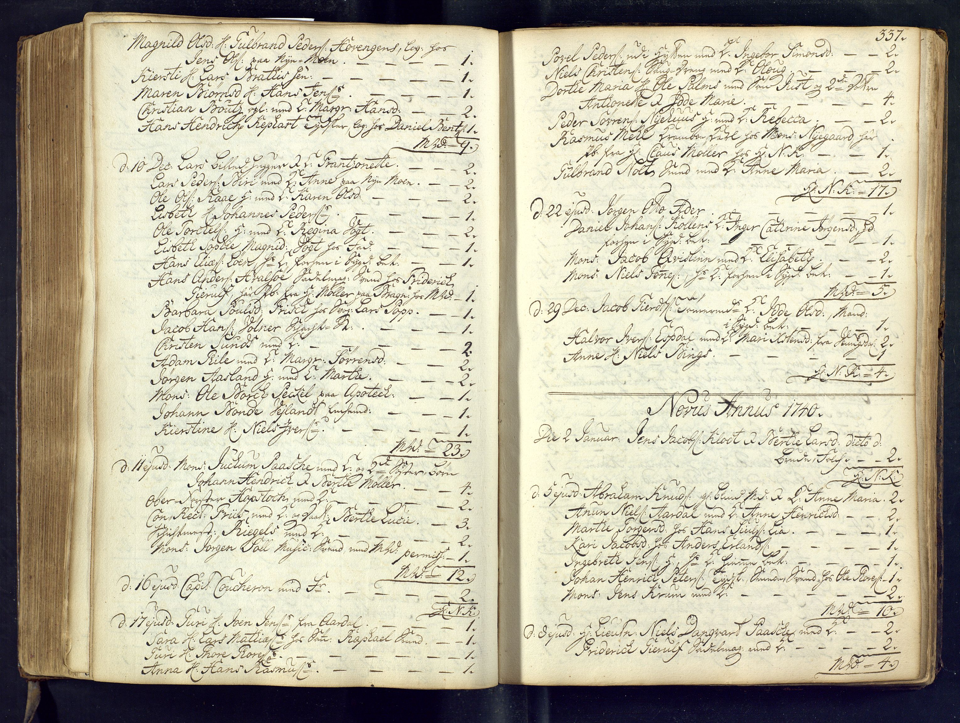Kongsberg kirkebøker, SAKO/A-22/M/Ma/L0002: Communicants register no. 2, 1739-1745, p. 337