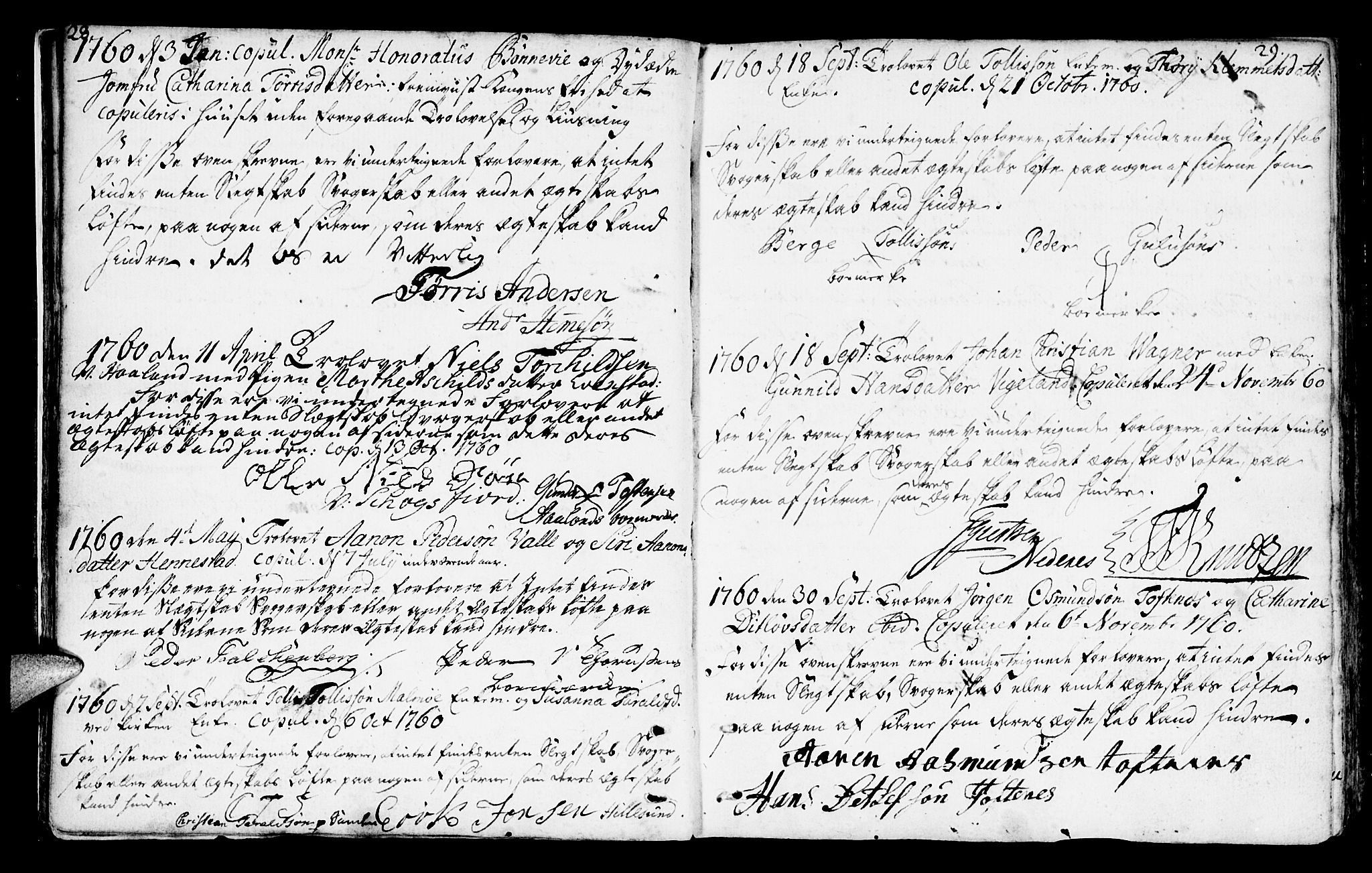 Mandal sokneprestkontor, AV/SAK-1111-0030/F/Fa/Faa/L0006: Parish register (official) no. A 6, 1755-1783, p. 28-29