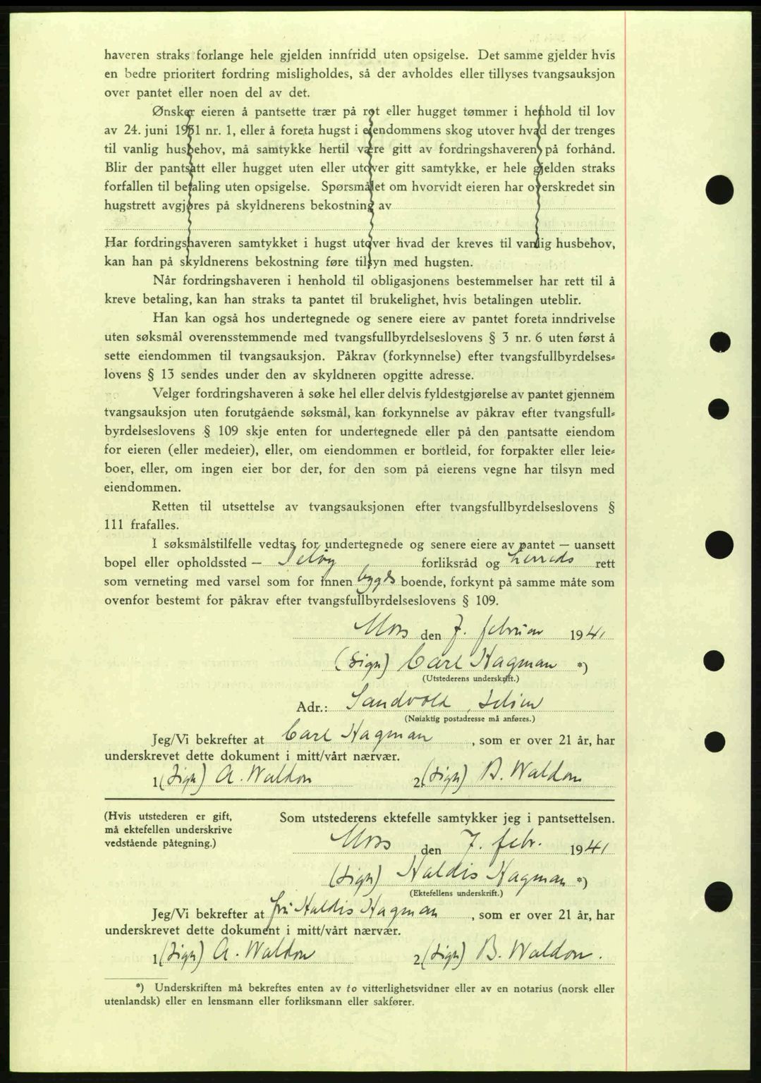 Moss sorenskriveri, SAO/A-10168: Mortgage book no. B10, 1940-1941, Diary no: : 275/1941