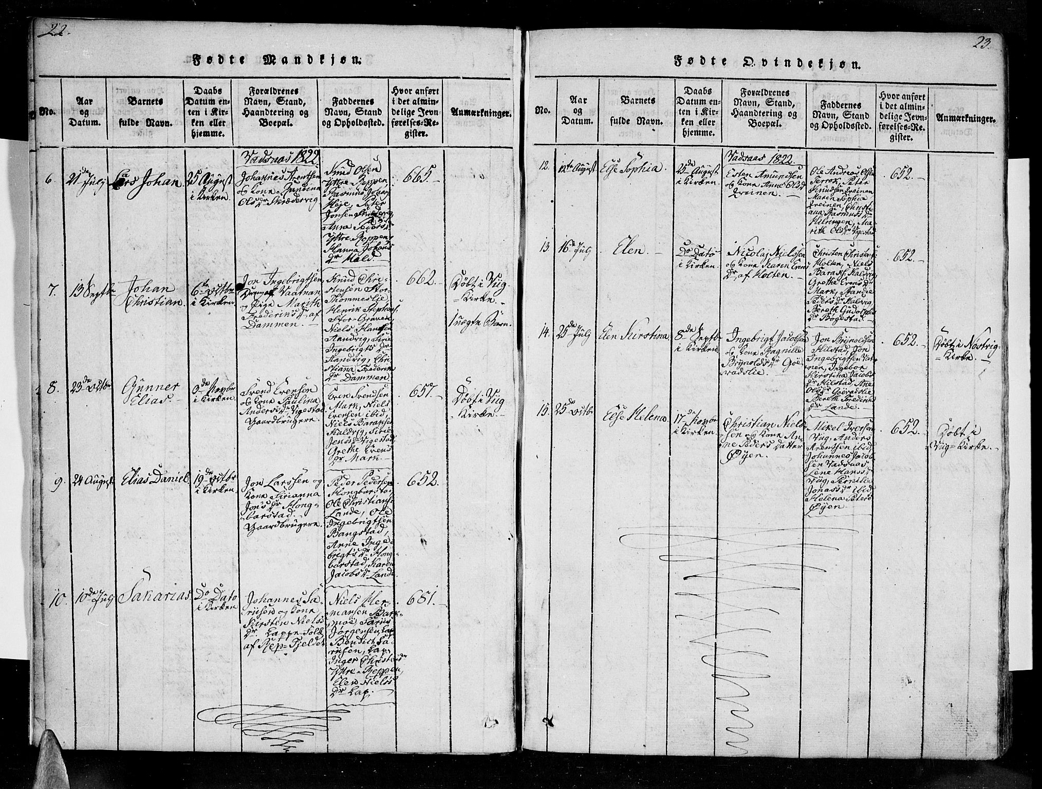 Ministerialprotokoller, klokkerbøker og fødselsregistre - Nordland, AV/SAT-A-1459/810/L0142: Parish register (official) no. 810A06 /1, 1819-1841, p. 22-23