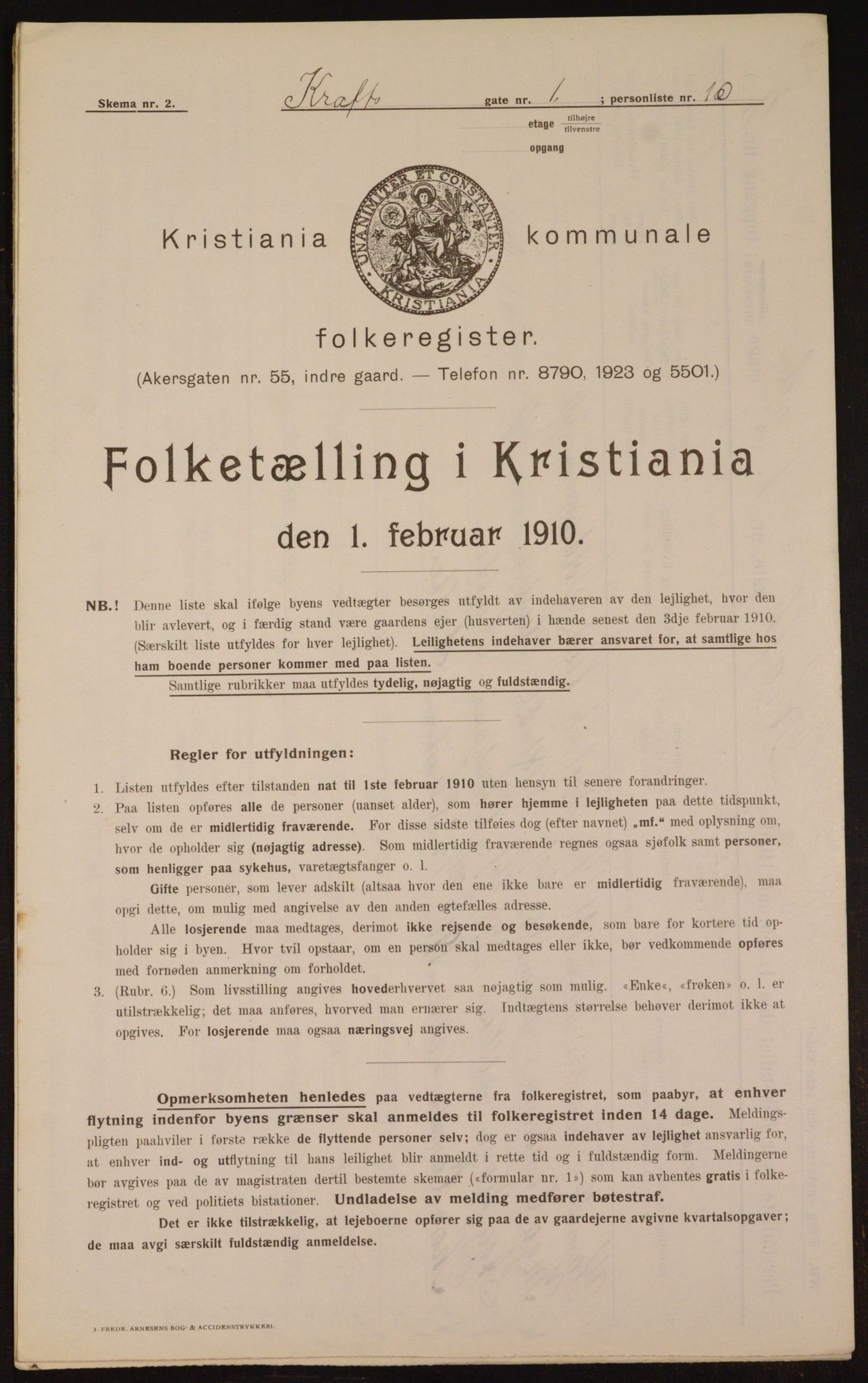 OBA, Municipal Census 1910 for Kristiania, 1910, p. 52328