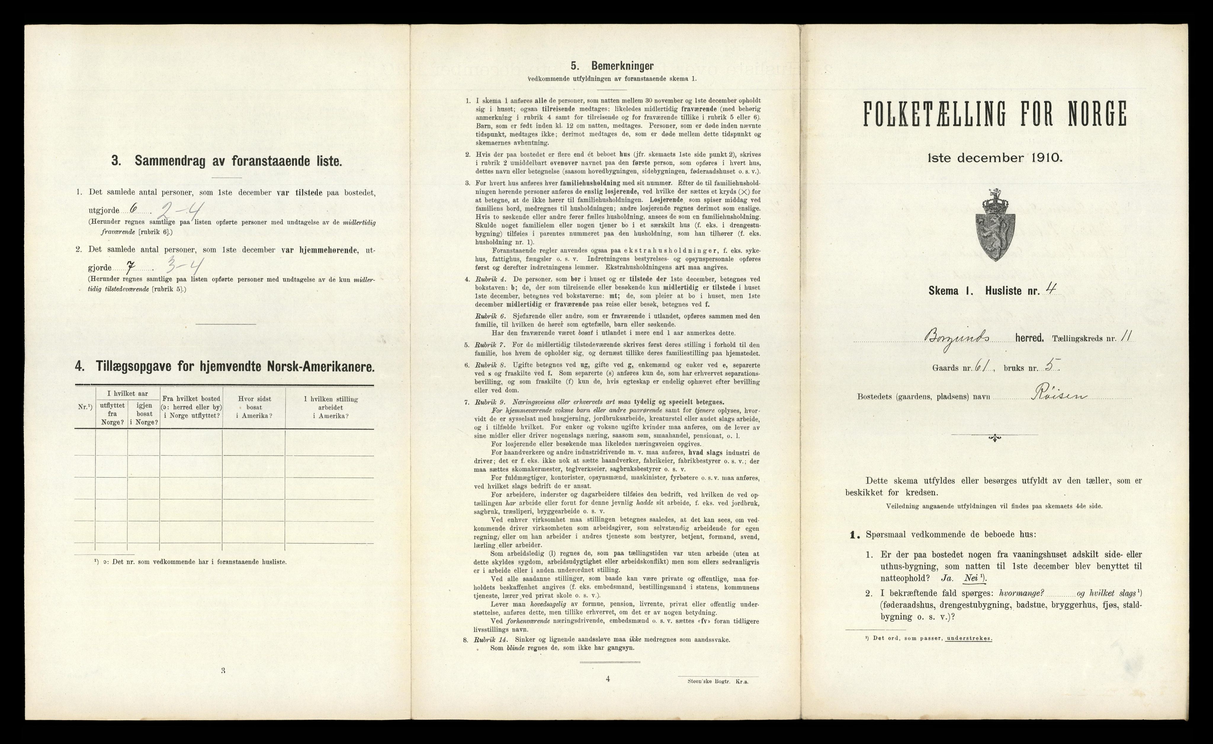 RA, 1910 census for Borgund, 1910, p. 893