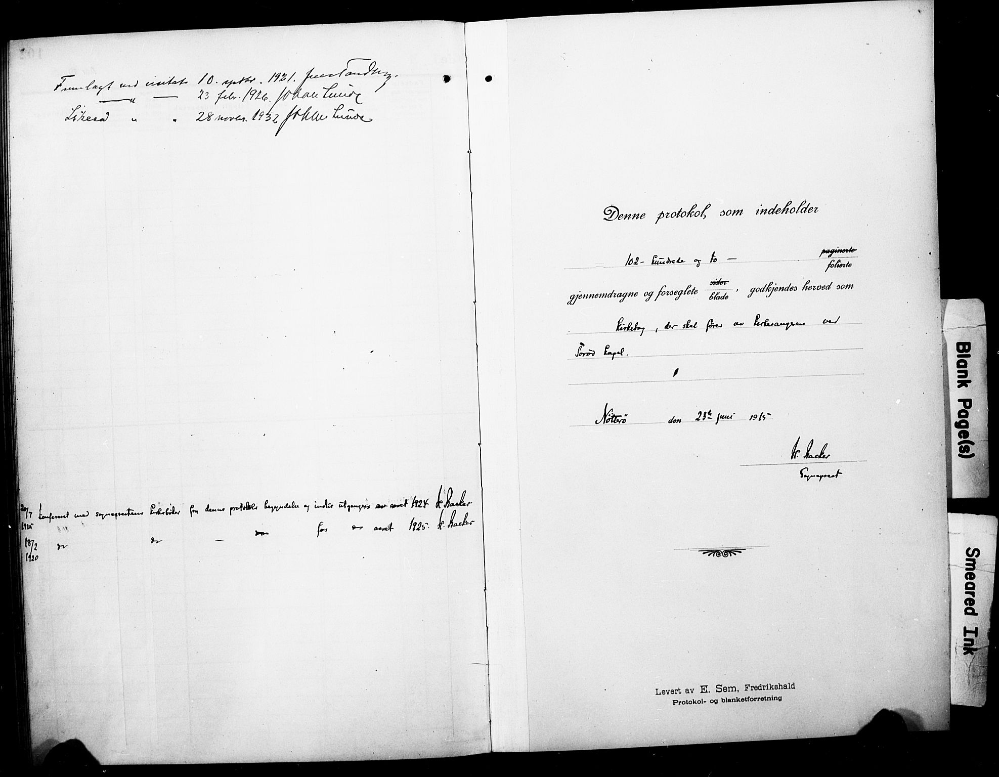 Nøtterøy kirkebøker, SAKO/A-354/G/Gc/L0001: Parish register (copy) no. III 1, 1915-1930
