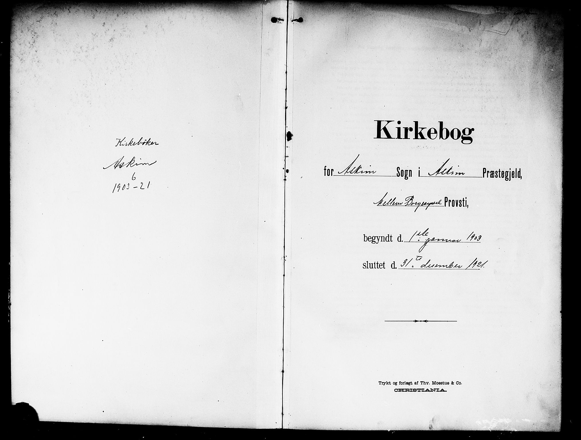 Askim prestekontor Kirkebøker, AV/SAO-A-10900/G/Ga/L0002: Parish register (copy) no. 2, 1903-1921