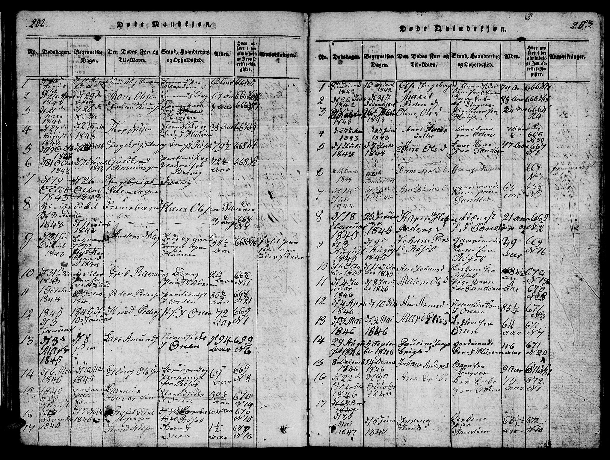 Ministerialprotokoller, klokkerbøker og fødselsregistre - Møre og Romsdal, AV/SAT-A-1454/561/L0731: Parish register (copy) no. 561C01, 1817-1867, p. 202-203