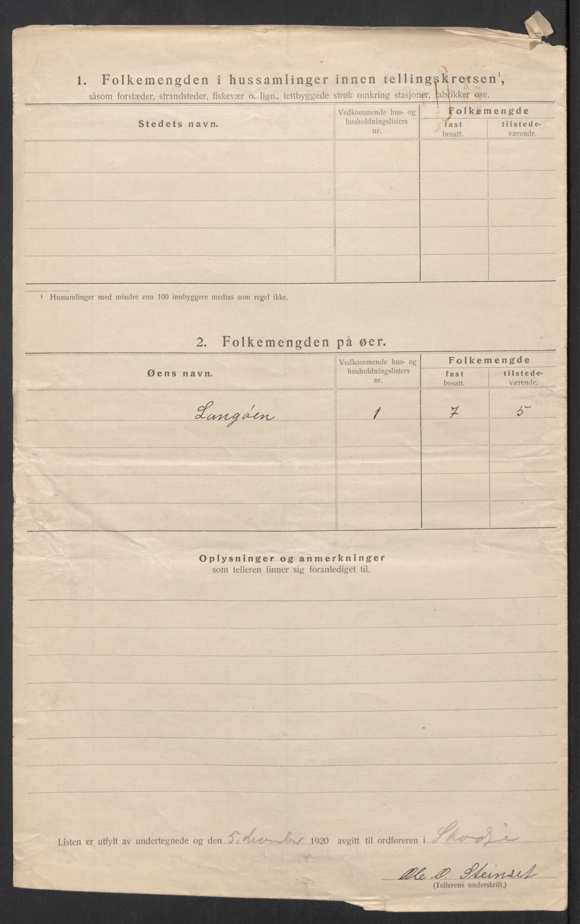 SAT, 1920 census for Skodje, 1920, p. 32