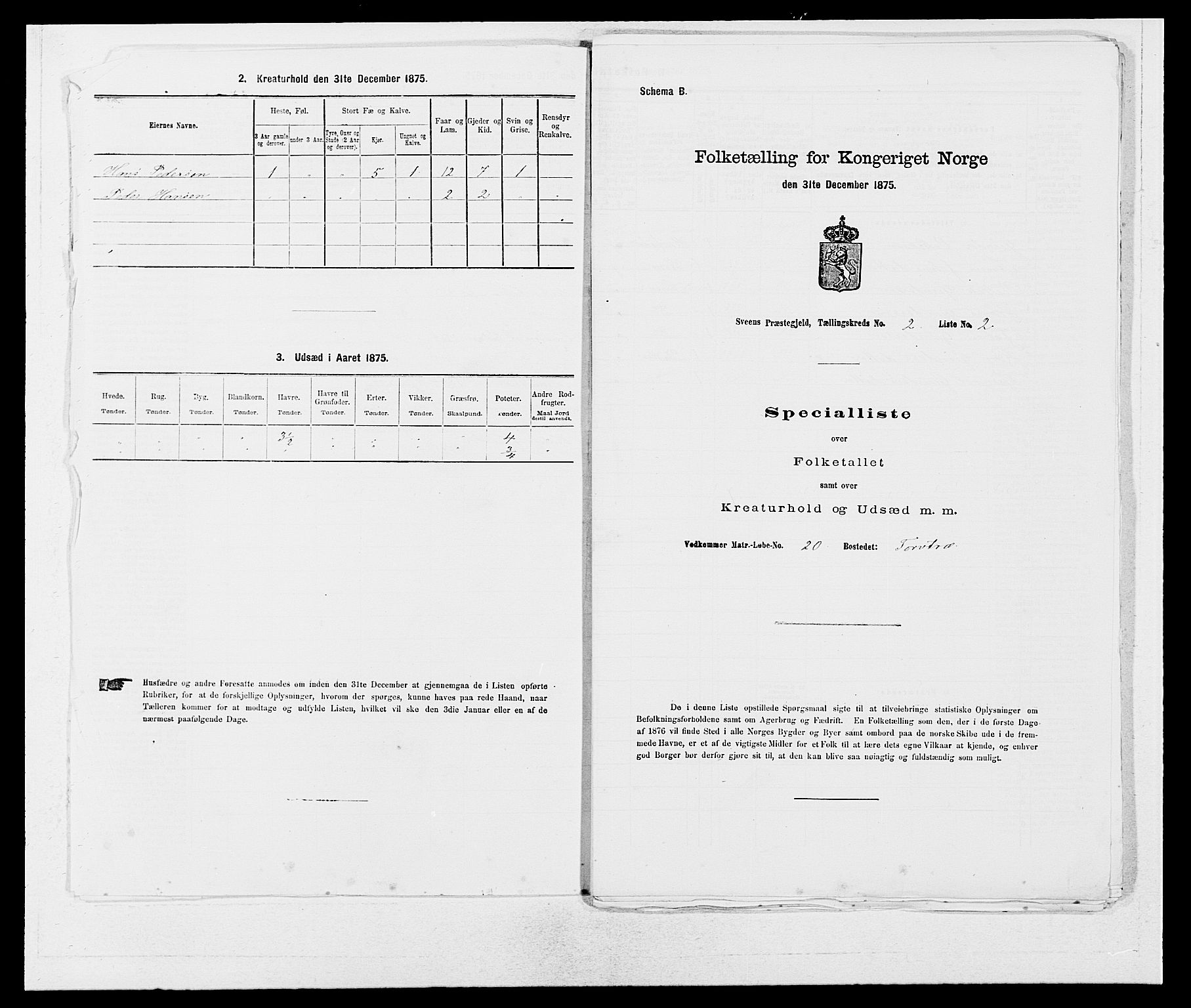 SAB, 1875 census for 1216P Sveio, 1875, p. 132