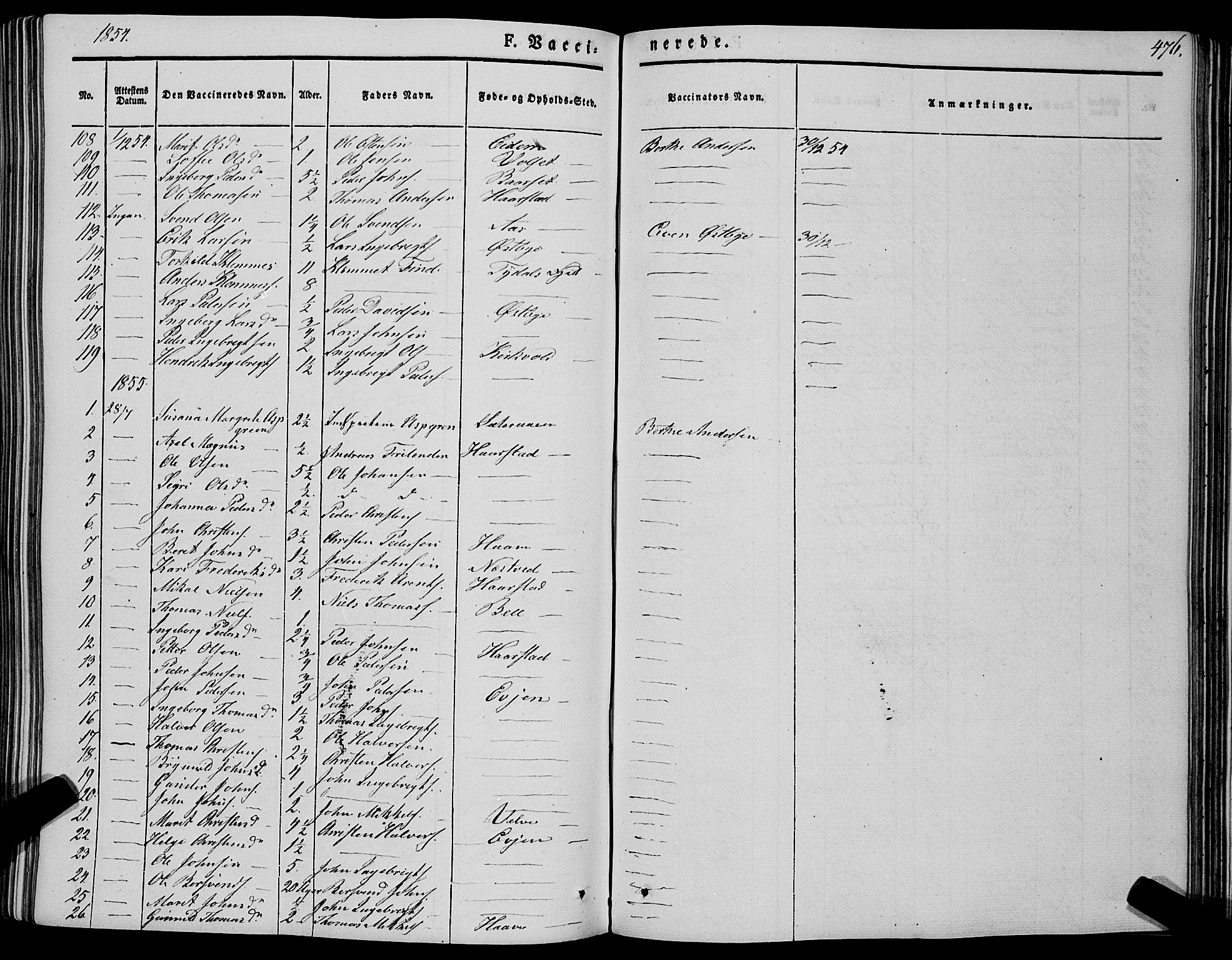 Ministerialprotokoller, klokkerbøker og fødselsregistre - Sør-Trøndelag, SAT/A-1456/695/L1145: Parish register (official) no. 695A06 /1, 1843-1859, p. 476