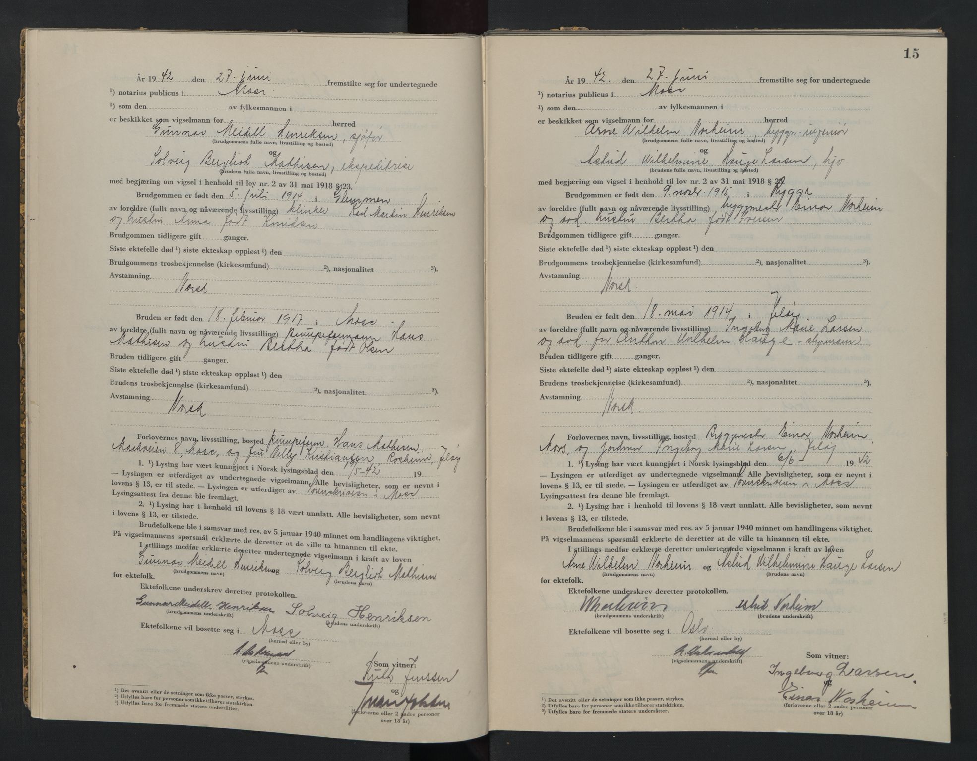 Moss sorenskriveri, AV/SAO-A-10168, 1942-1943, p. 15