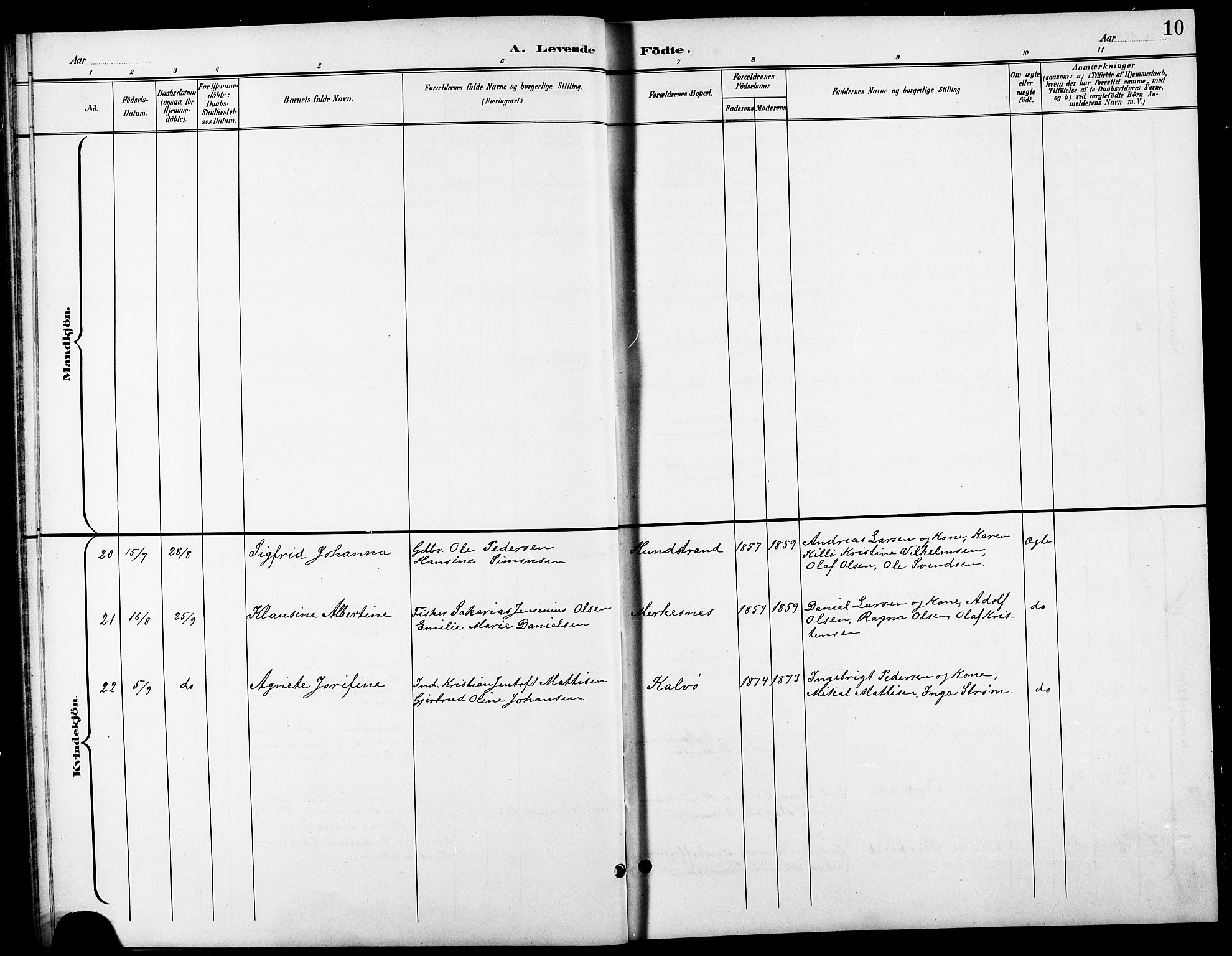 Tranøy sokneprestkontor, AV/SATØ-S-1313/I/Ia/Iab/L0014klokker: Parish register (copy) no. 14, 1896-1918, p. 10