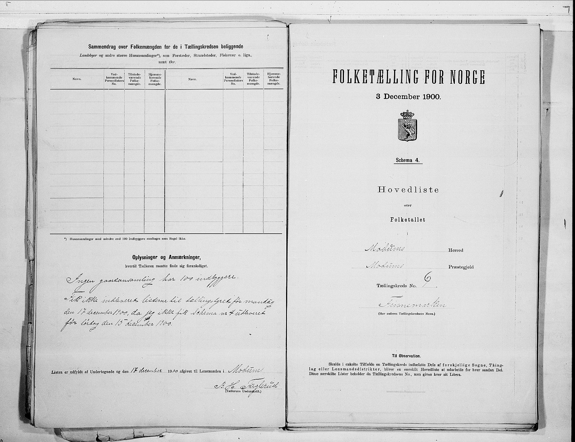 RA, 1900 census for Modum, 1900, p. 14