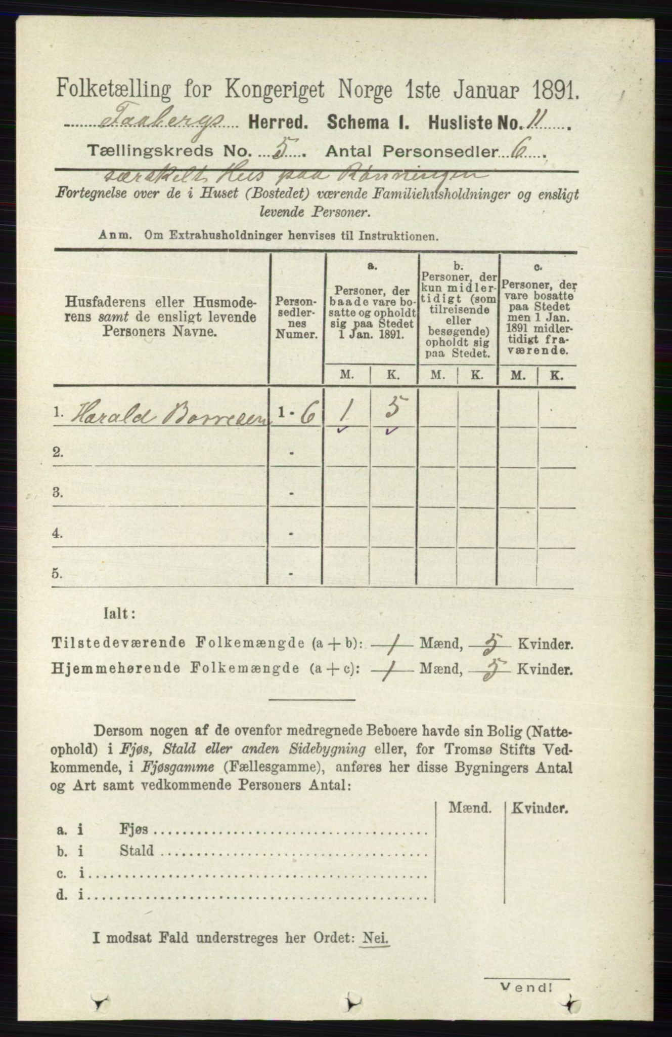 RA, 1891 census for 0524 Fåberg, 1891, p. 1561