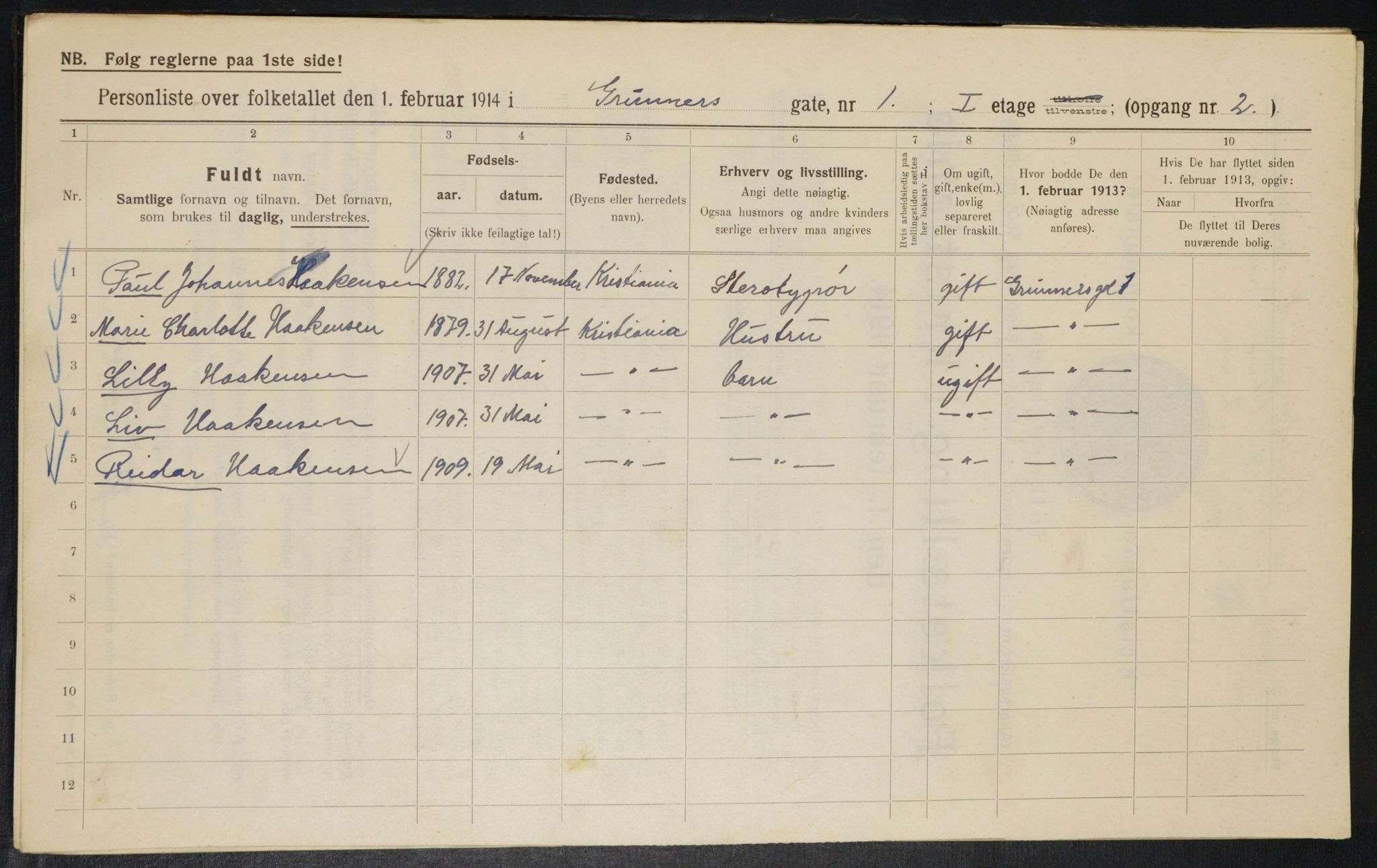 OBA, Municipal Census 1914 for Kristiania, 1914, p. 30751