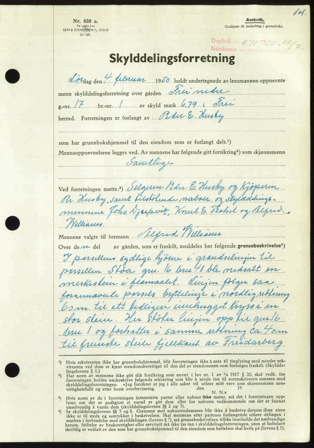 Nordmøre sorenskriveri, AV/SAT-A-4132/1/2/2Ca: Mortgage book no. A114, 1950-1950, Diary no: : 471/1950