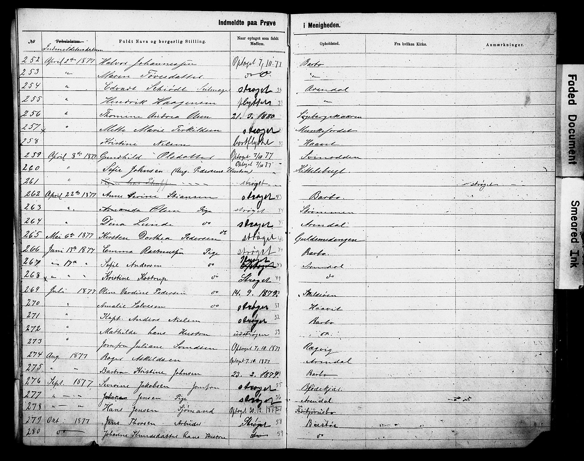 Metodistmenigheten, Arendal, AV/SAK-1292-0011/F/Fa/L0002: Dissenter register no. F-3, 1867-1884