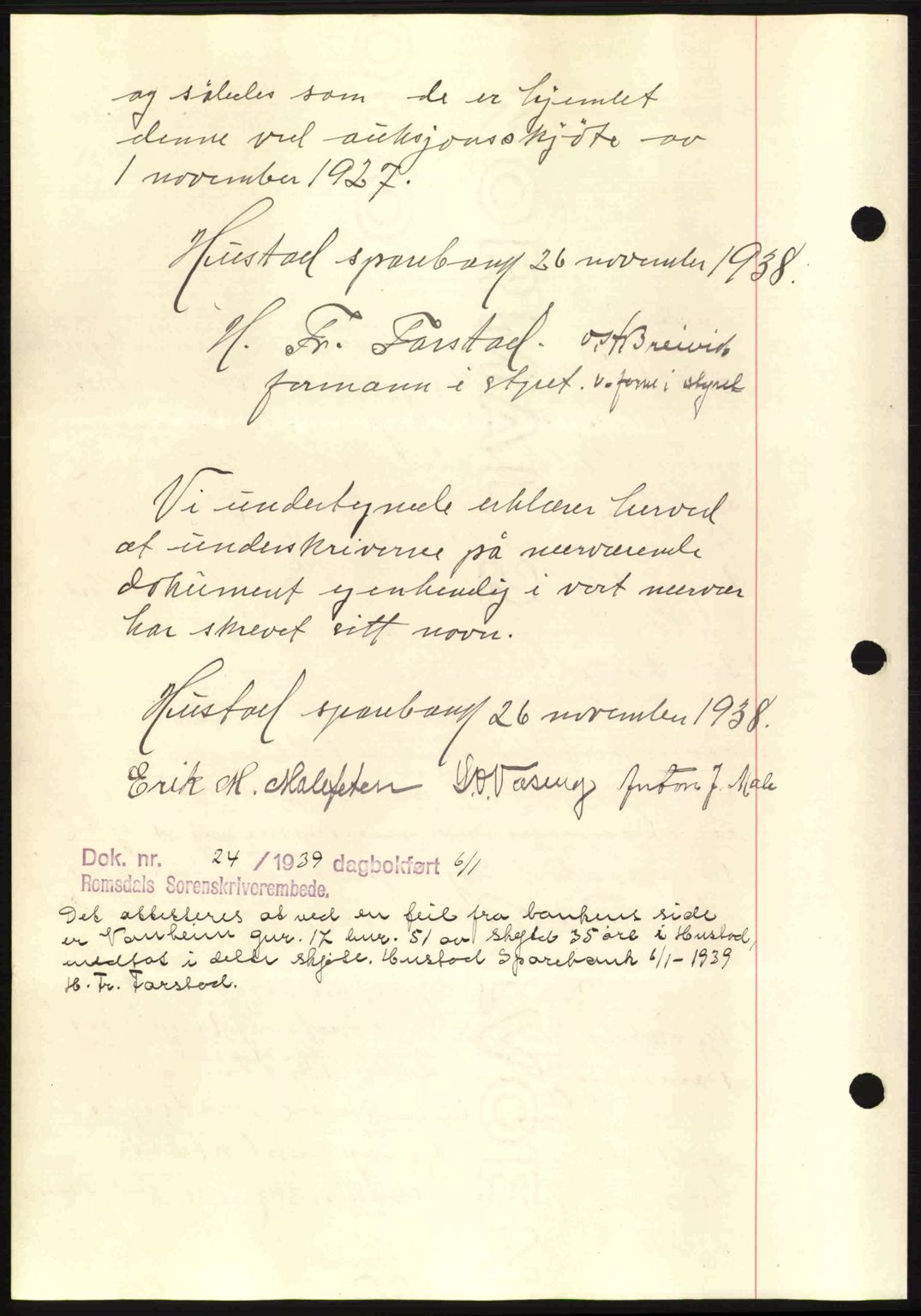 Romsdal sorenskriveri, AV/SAT-A-4149/1/2/2C: Mortgage book no. A6, 1938-1939, Diary no: : 2499/1938