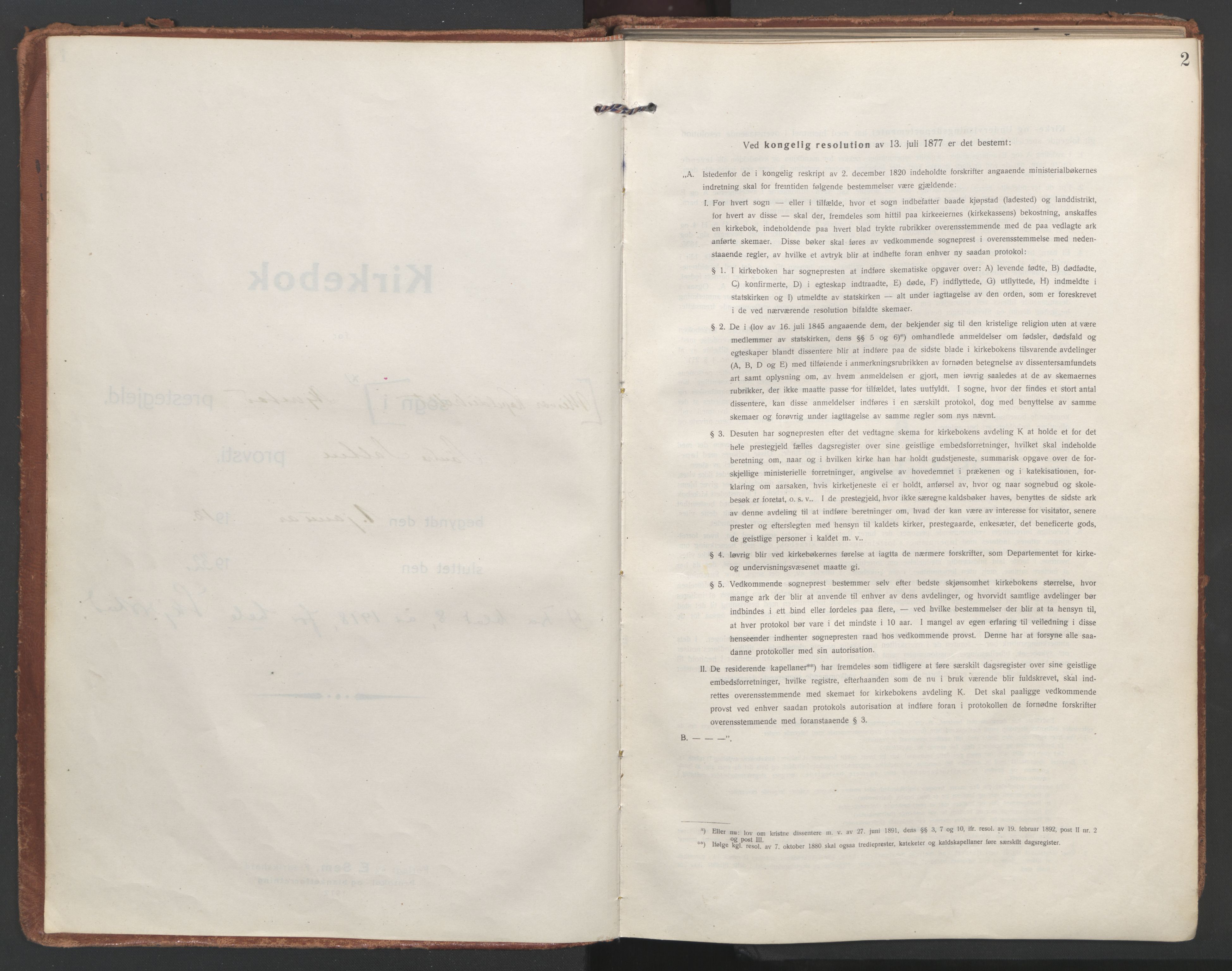 Ministerialprotokoller, klokkerbøker og fødselsregistre - Nordland, SAT/A-1459/852/L0748: Parish register (official) no. 852A18, 1913-1932, p. 2