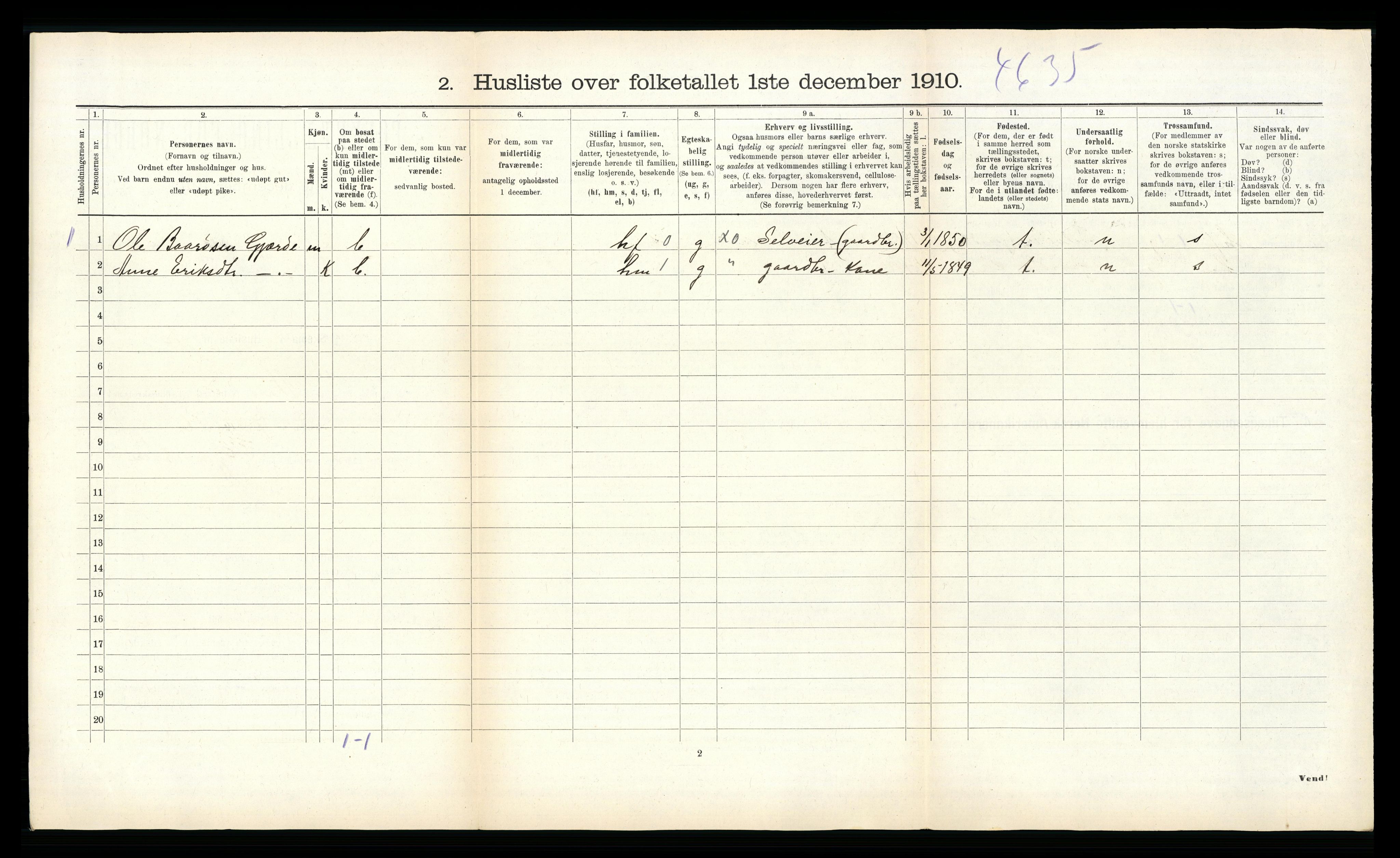 RA, 1910 census for Voll, 1910, p. 83