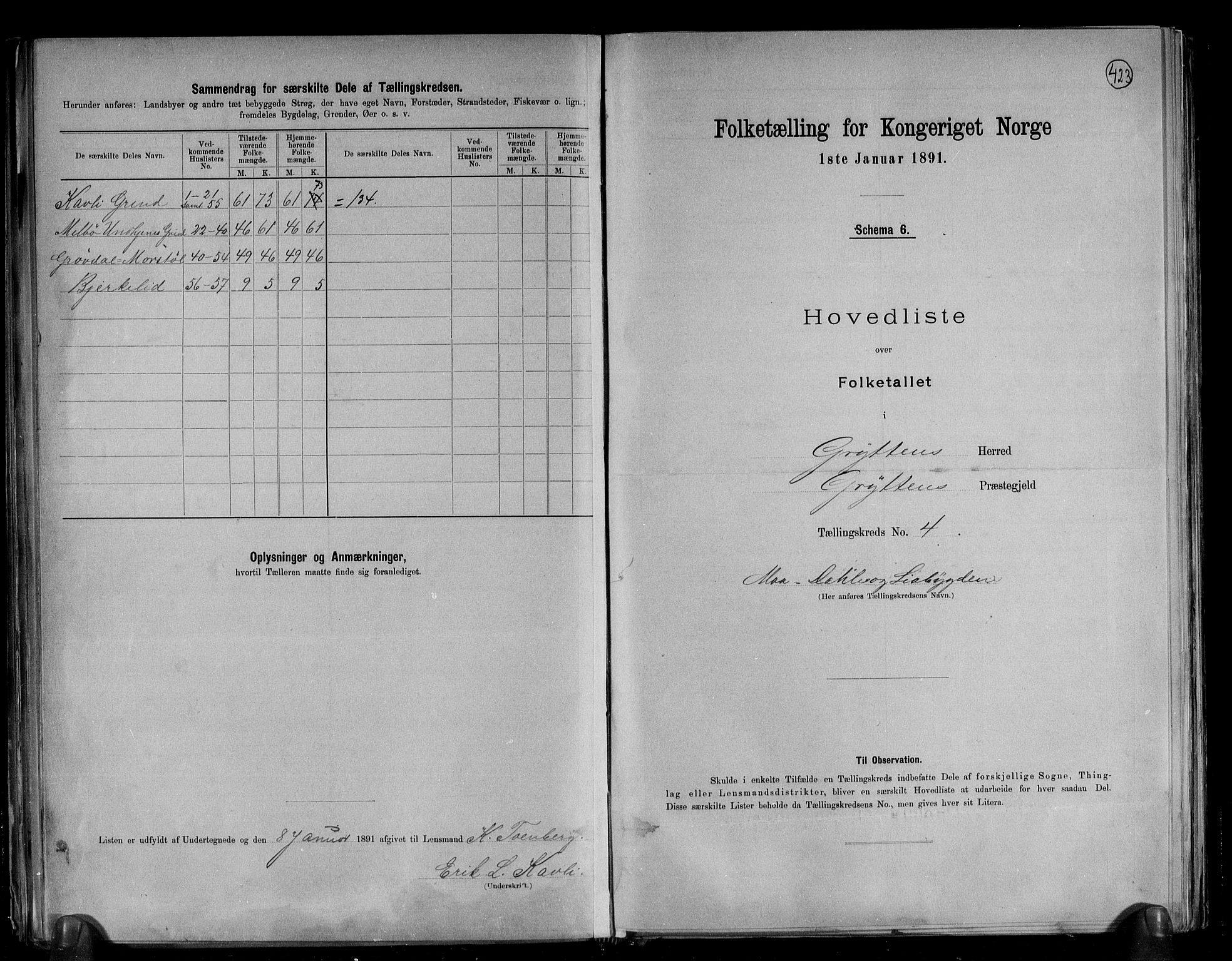 RA, 1891 census for 1539 Grytten, 1891, p. 12