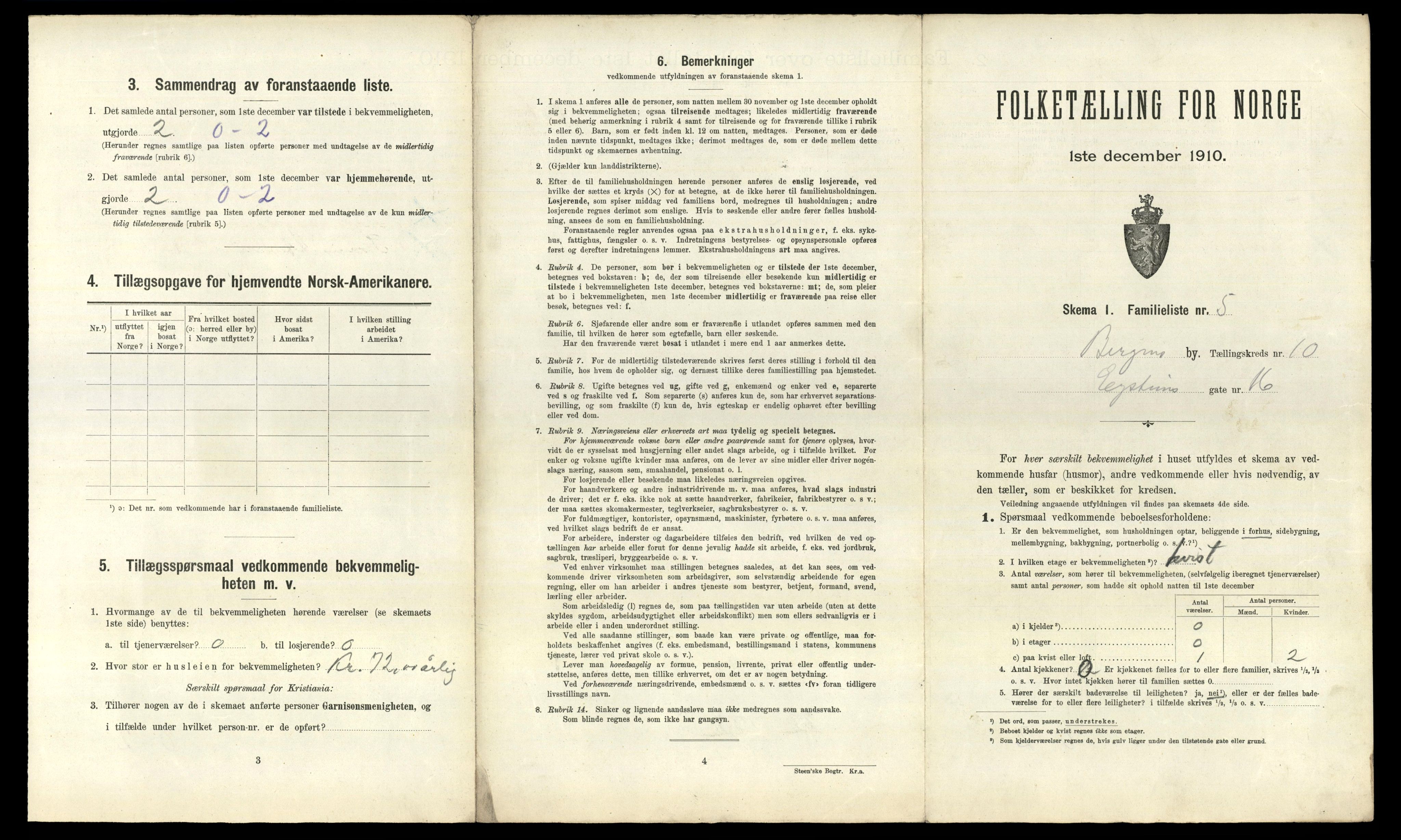 RA, 1910 census for Bergen, 1910, p. 3587