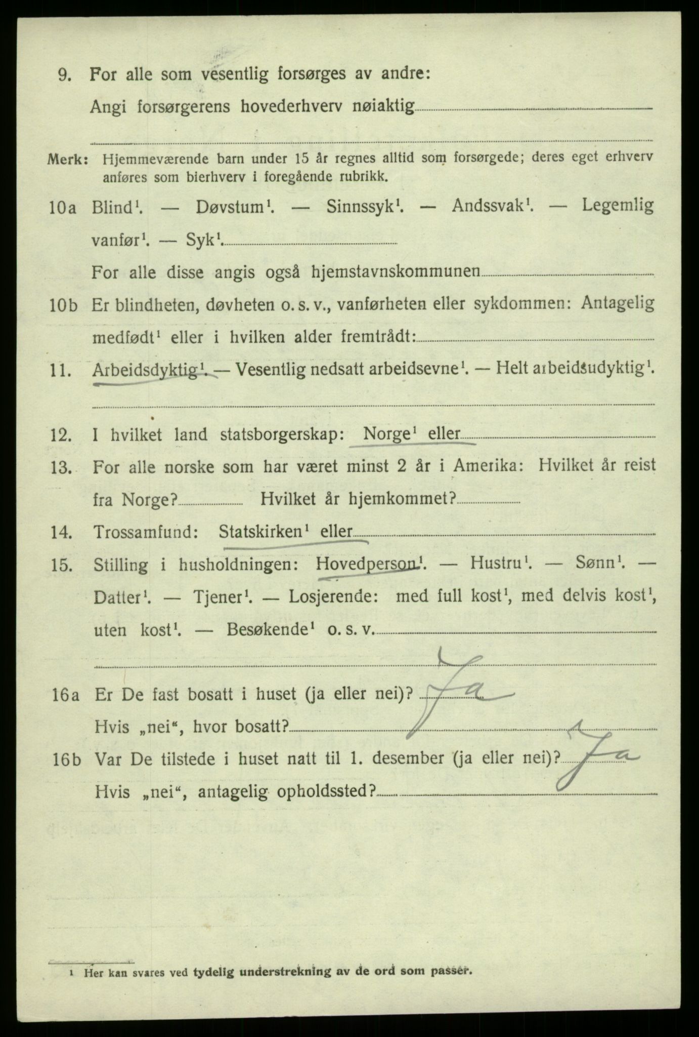 SAB, 1920 census for Samnanger, 1920, p. 5536