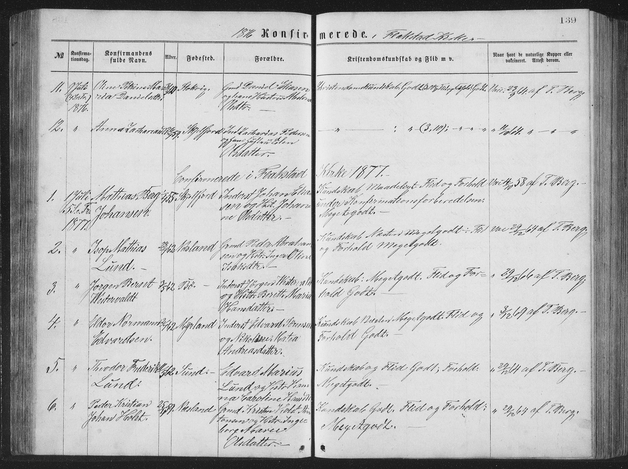 Ministerialprotokoller, klokkerbøker og fødselsregistre - Nordland, SAT/A-1459/885/L1213: Parish register (copy) no. 885C02, 1874-1892, p. 139