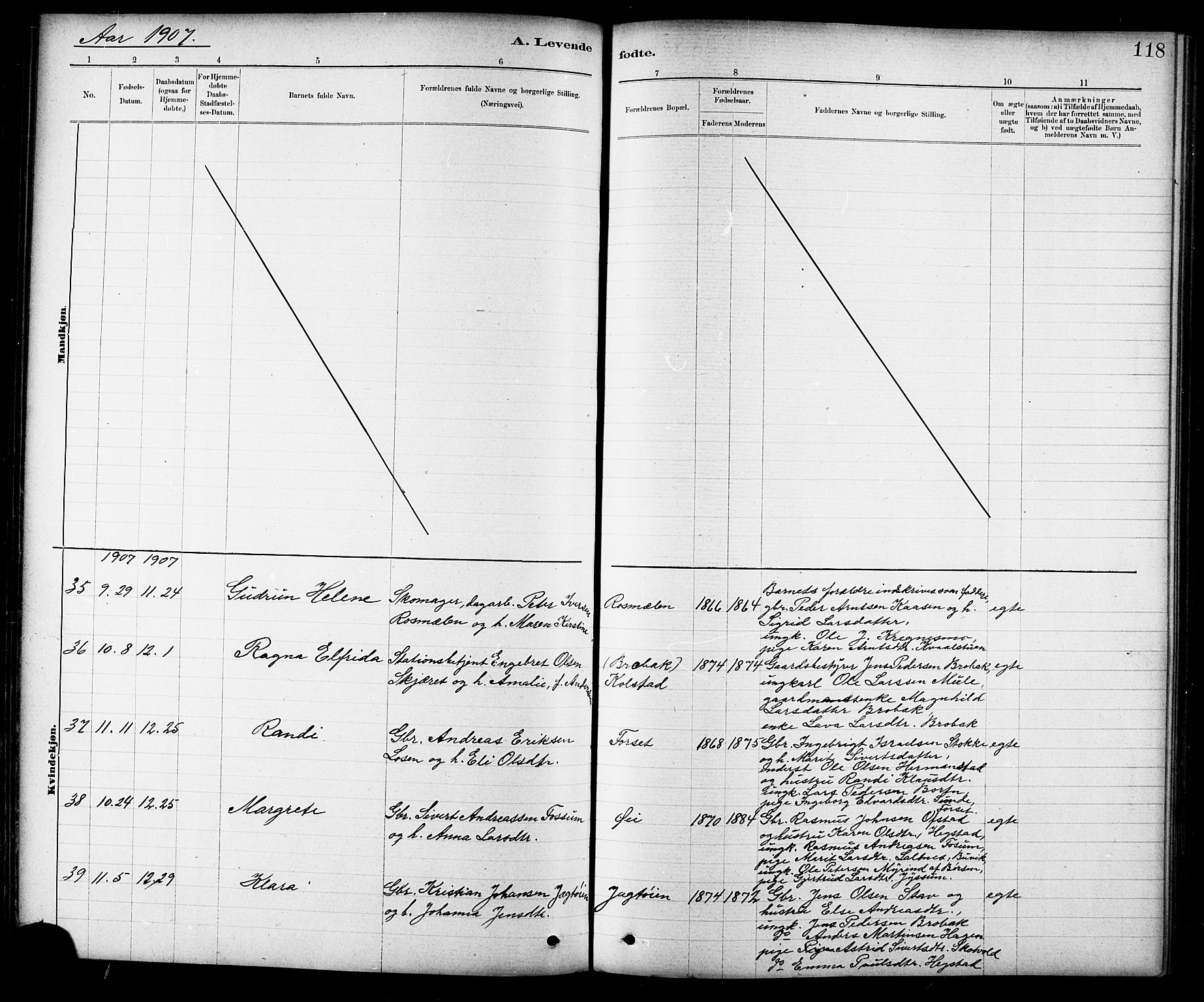 Ministerialprotokoller, klokkerbøker og fødselsregistre - Sør-Trøndelag, SAT/A-1456/691/L1094: Parish register (copy) no. 691C05, 1879-1911, p. 118