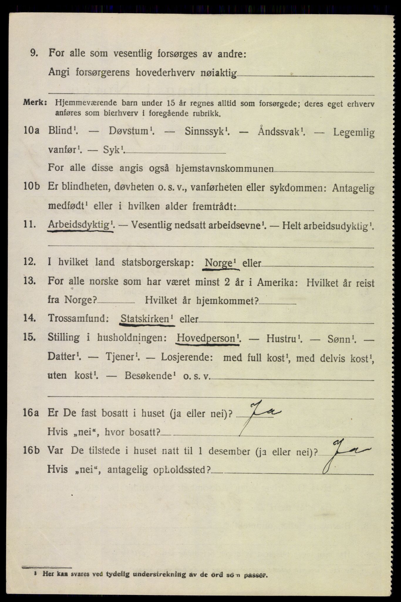 SAH, 1920 census for Tynset, 1920, p. 8929