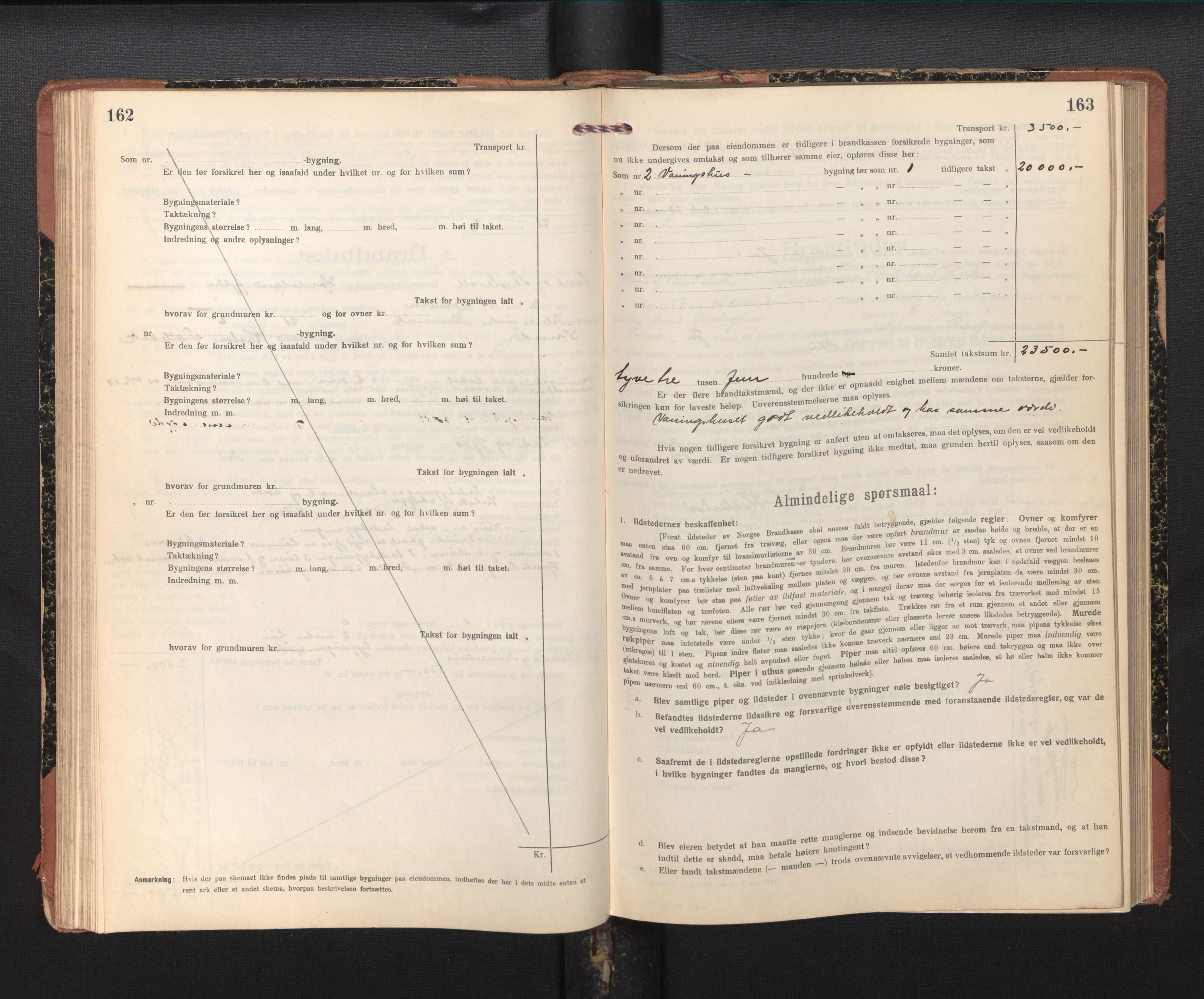 Lensmannen i Sund og Austevoll, AV/SAB-A-35201/0012/L0004: Branntakstprotokoll, skjematakst, 1917-1949, p. 162-163