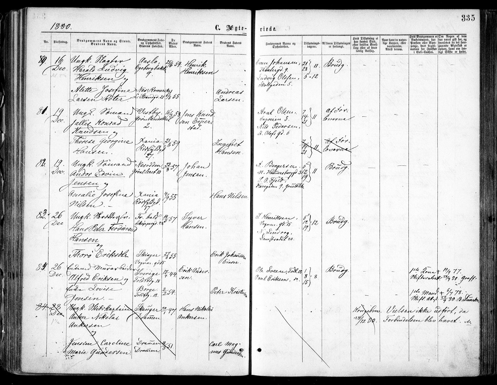 Oslo domkirke Kirkebøker, SAO/A-10752/F/Fa/L0021: Parish register (official) no. 21, 1865-1884, p. 335