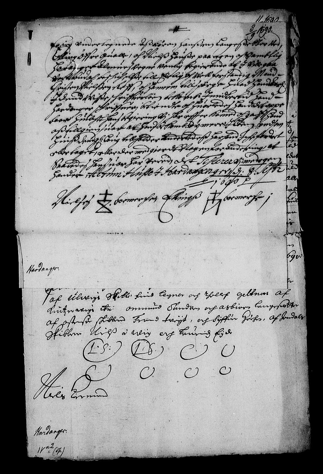 Stattholderembetet 1572-1771, RA/EA-2870/Af/L0003: Avskrifter av vedlegg til originale supplikker, nummerert i samsvar med supplikkbøkene, 1689-1691, p. 267