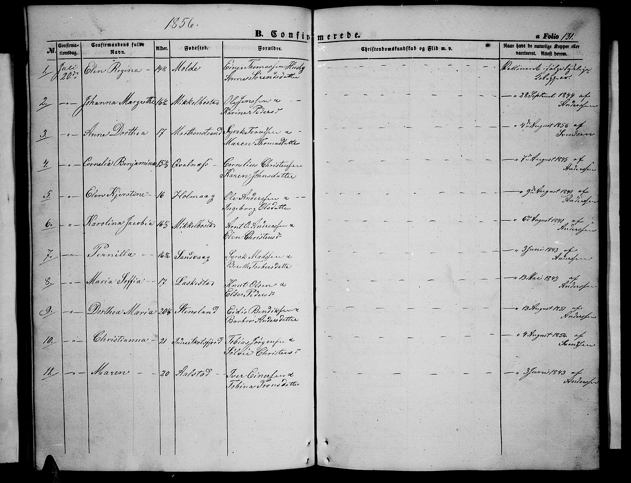 Ministerialprotokoller, klokkerbøker og fødselsregistre - Nordland, AV/SAT-A-1459/855/L0814: Parish register (copy) no. 855C03, 1851-1864, p. 131