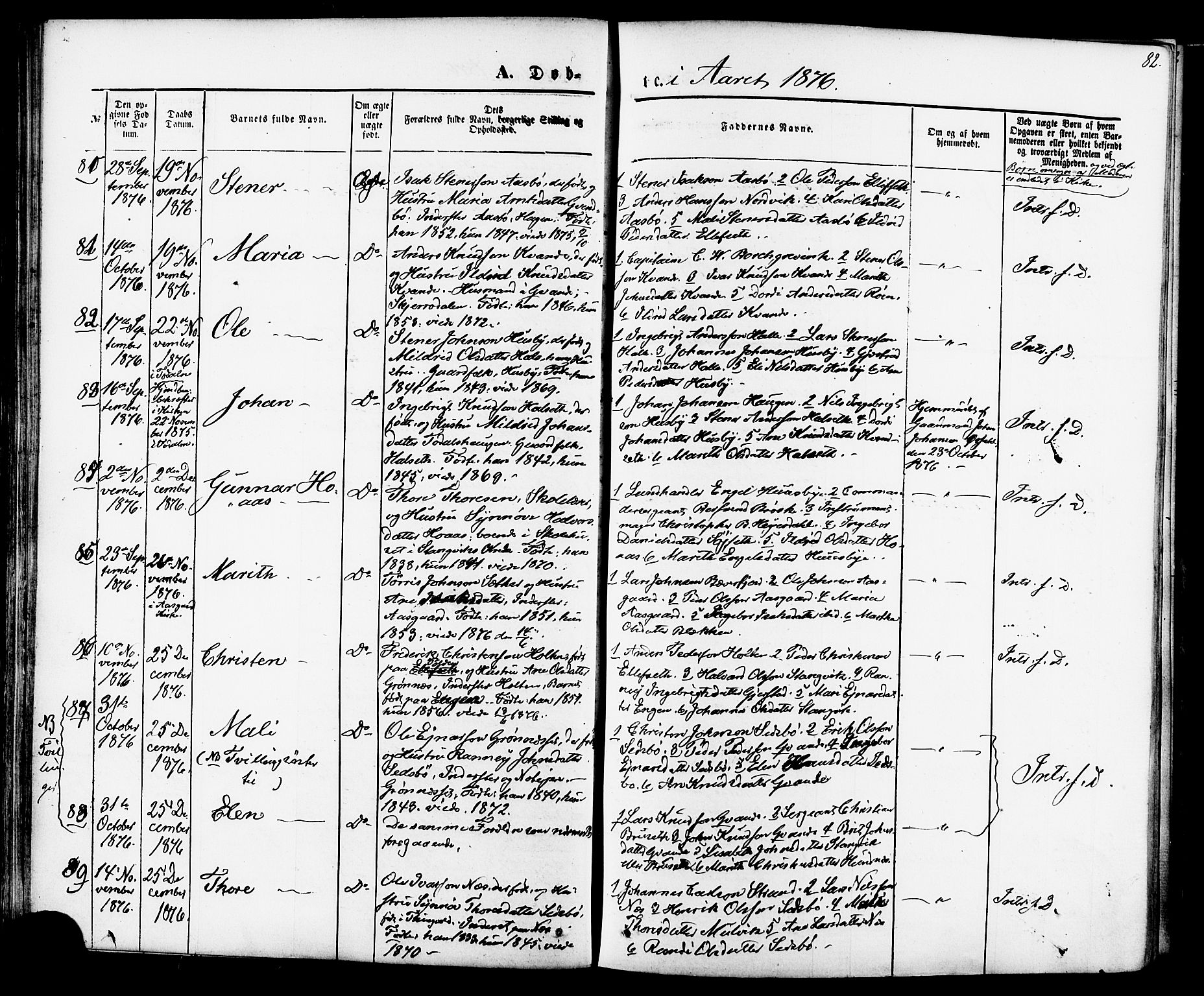 Ministerialprotokoller, klokkerbøker og fødselsregistre - Møre og Romsdal, AV/SAT-A-1454/592/L1027: Parish register (official) no. 592A05, 1865-1878, p. 82