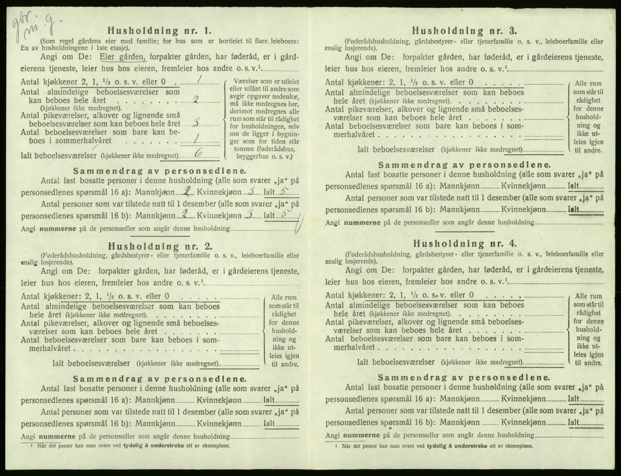 SAB, 1920 census for Ullensvang, 1920, p. 346