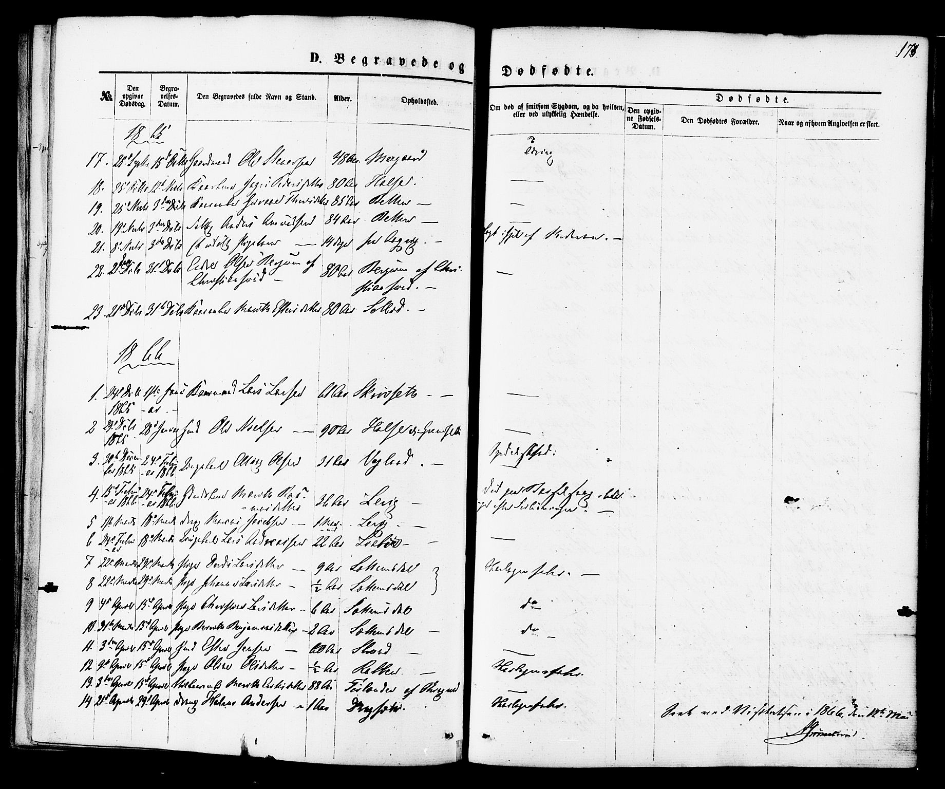 Ministerialprotokoller, klokkerbøker og fødselsregistre - Møre og Romsdal, SAT/A-1454/576/L0884: Parish register (official) no. 576A02, 1865-1879, p. 178